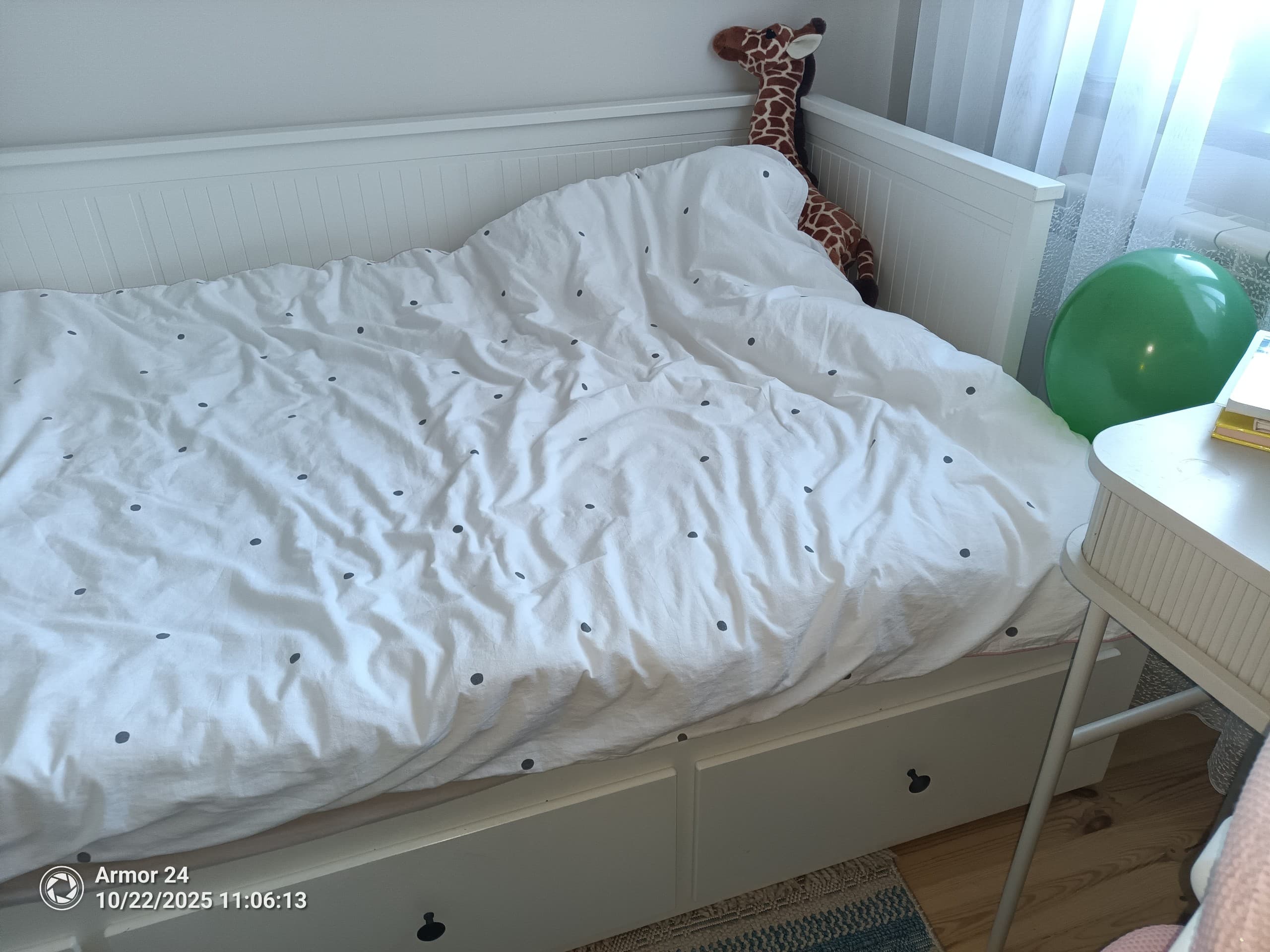 HEMNES rama leżanki z 3 szufladami, biały, 80x200 cm
