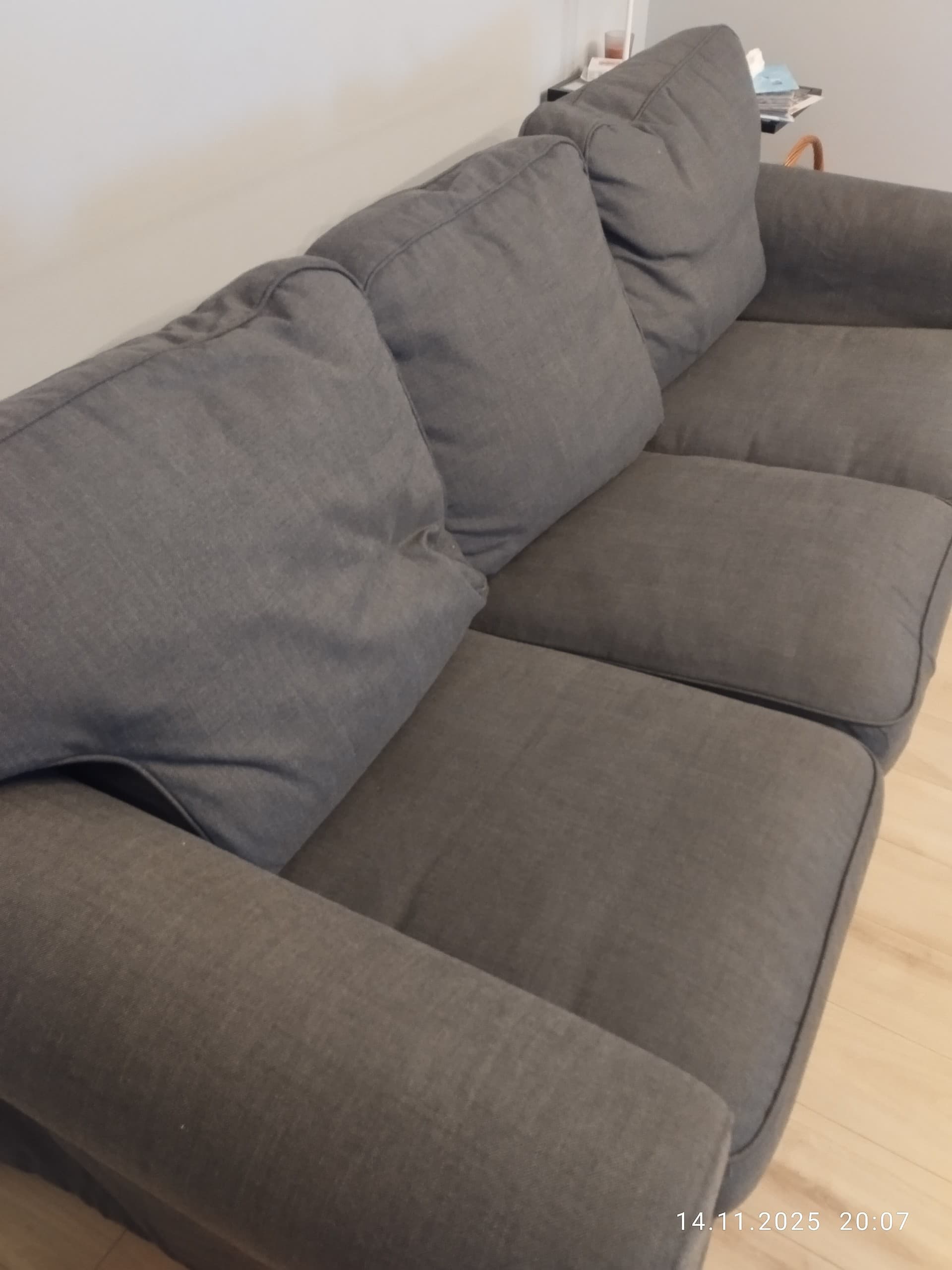 EKTORP sofa 3-osobowa, Hakebo ciemnoszary