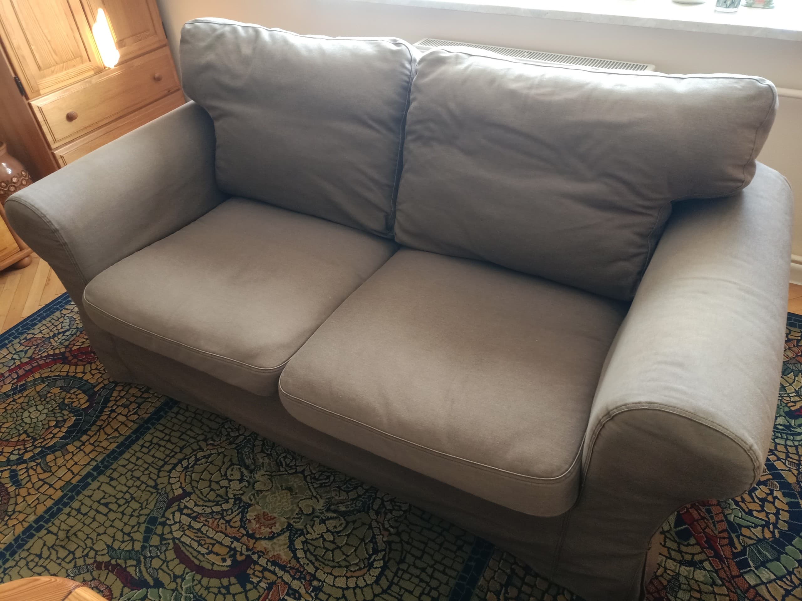 EKTORP sofa 2-osobowa, Tallmyra średnioszary