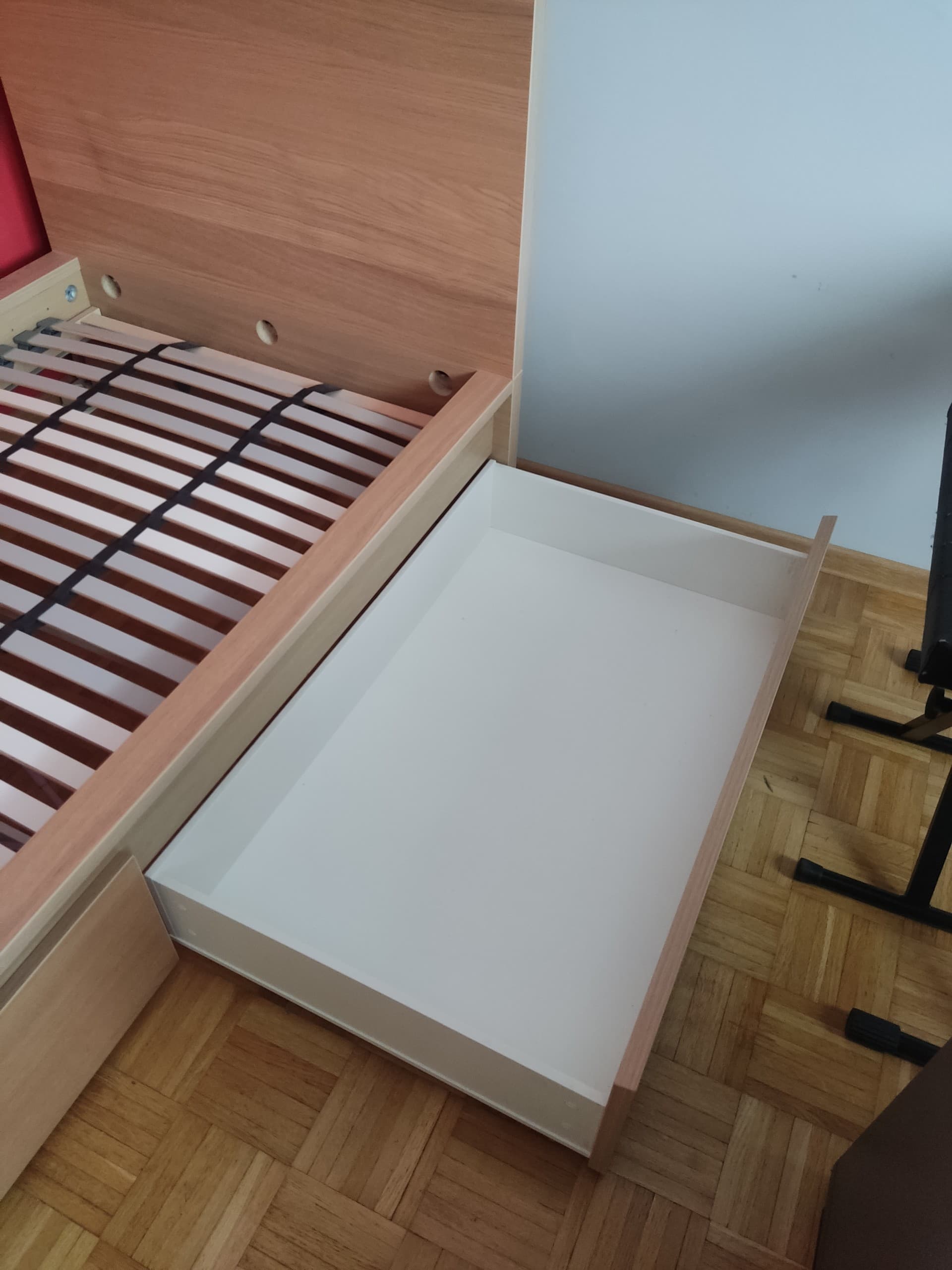 MALM Pojemnik na pościel, okleina dębowa bejcowana na biało, 200 cm