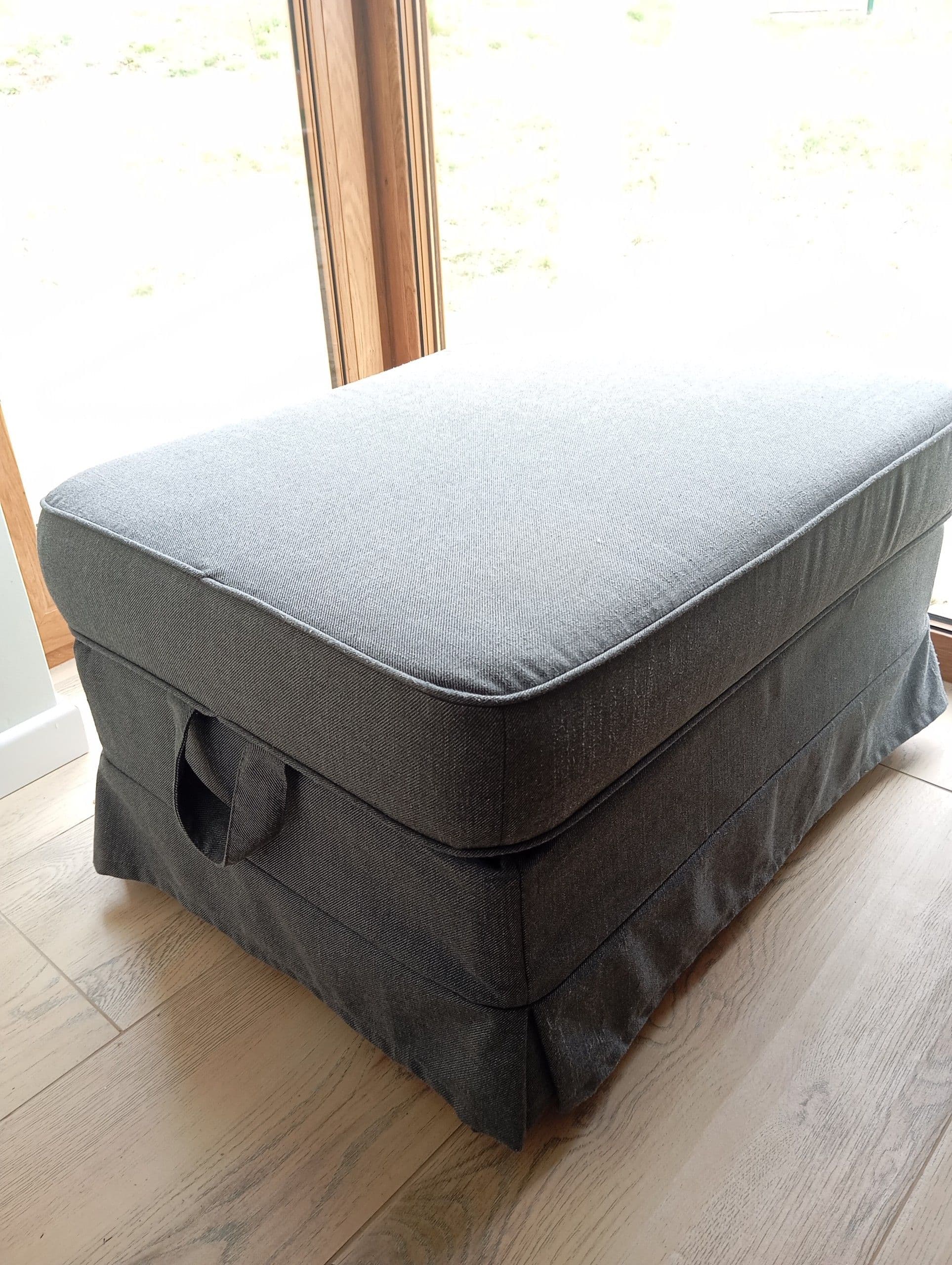 EKTORP podnóżek ze schowkiem, Hakebo ciemnoszary