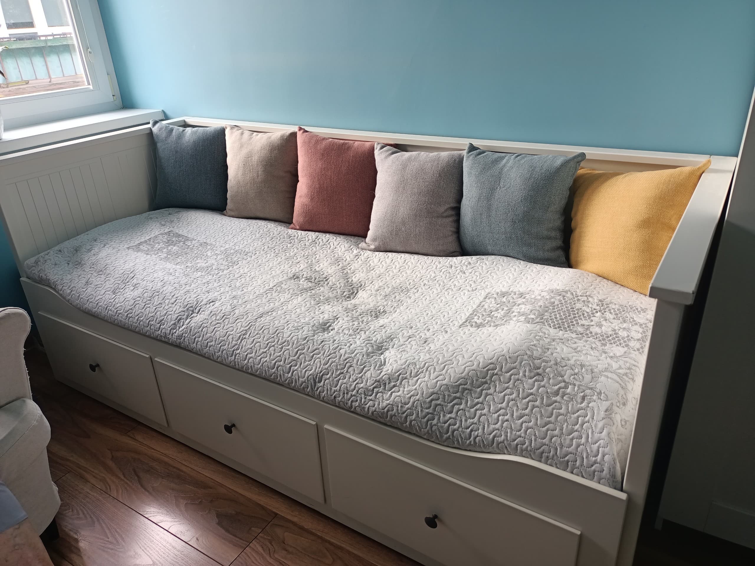 HEMNES rama leżanki z 3 szufladami, biały, 80x200 cm