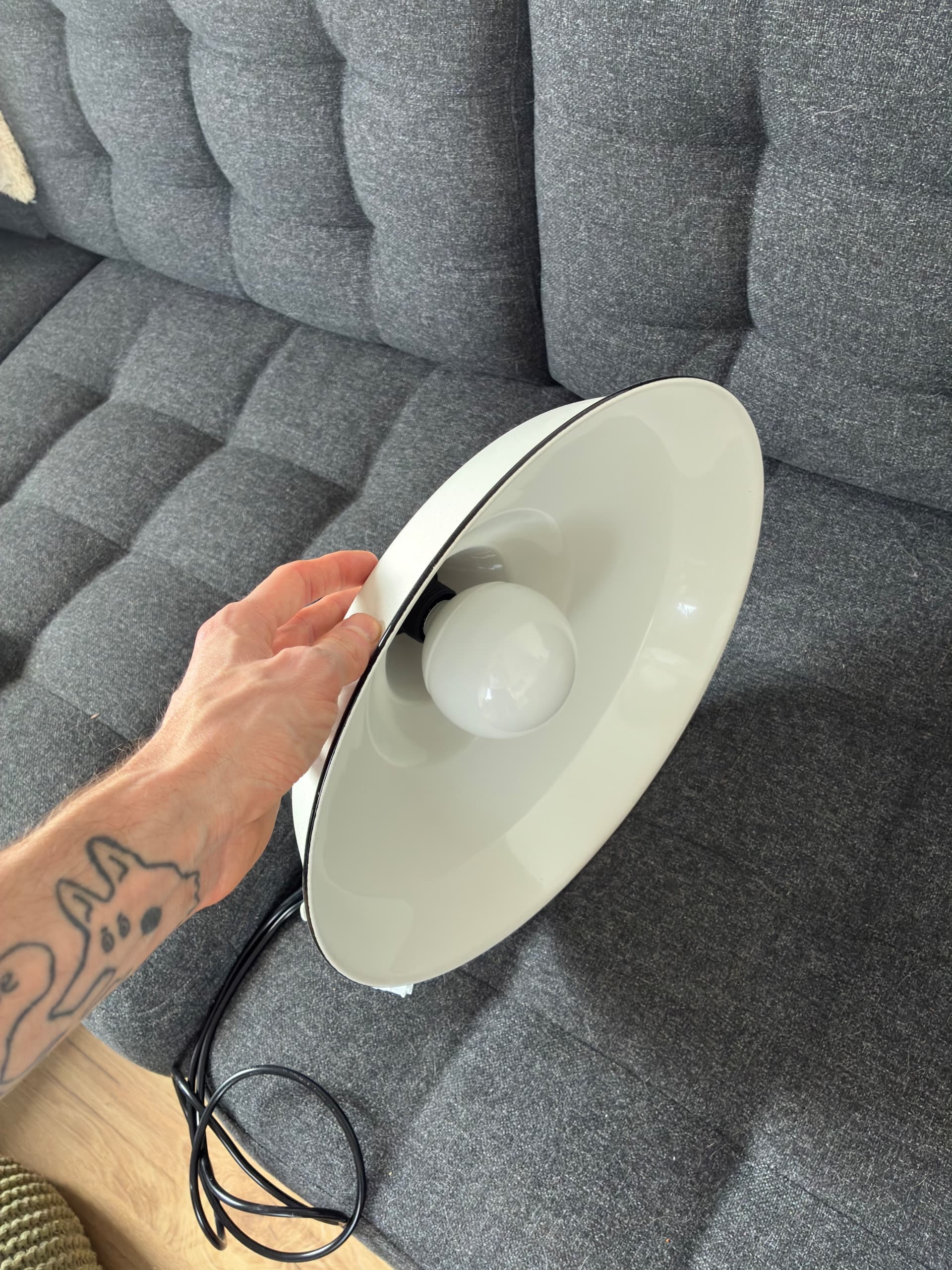 TRETTIOEN lampa wisząca, biały, 38 cm