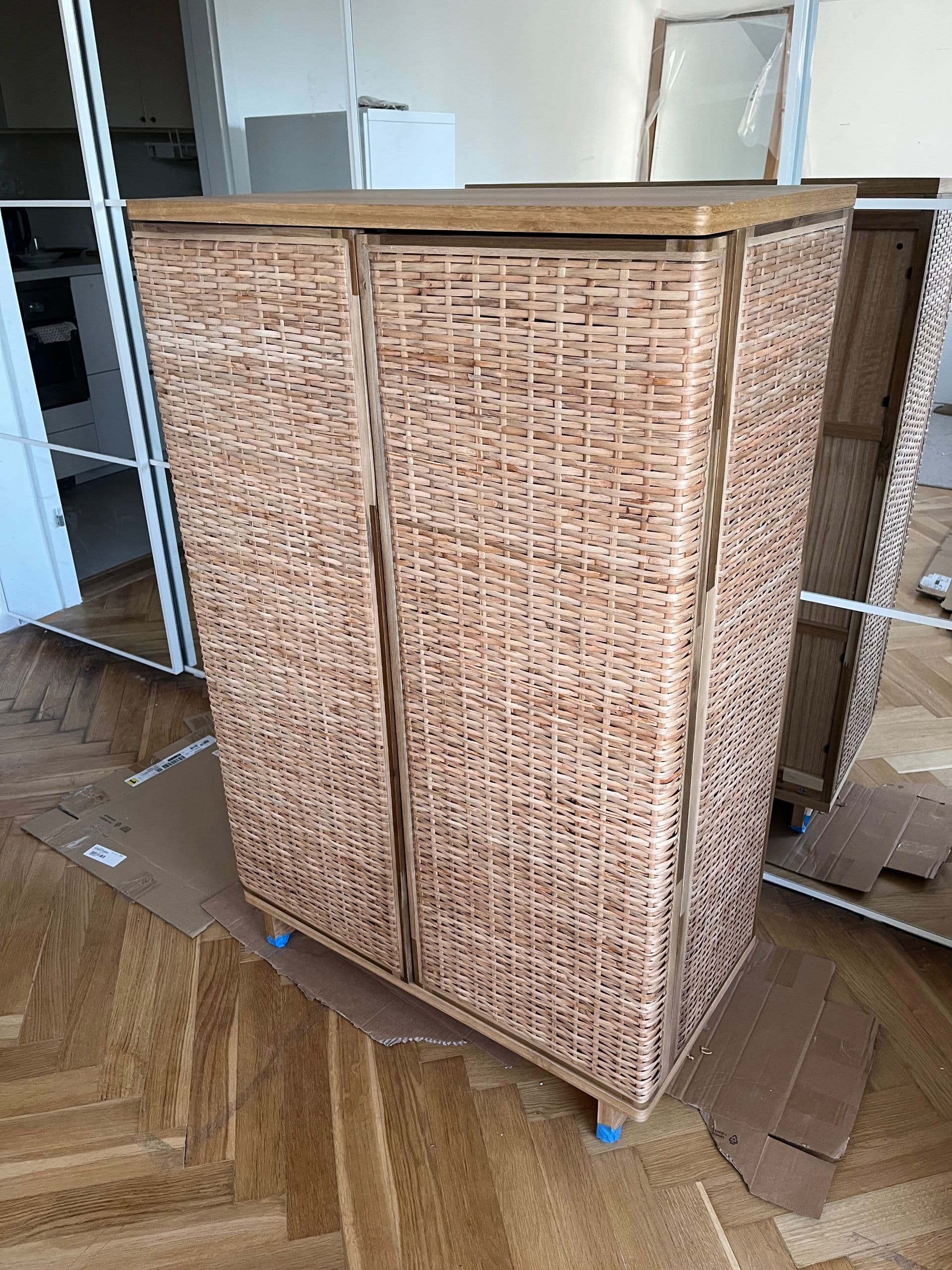FRYKSÅS szafka, rattan, 81x124 cm