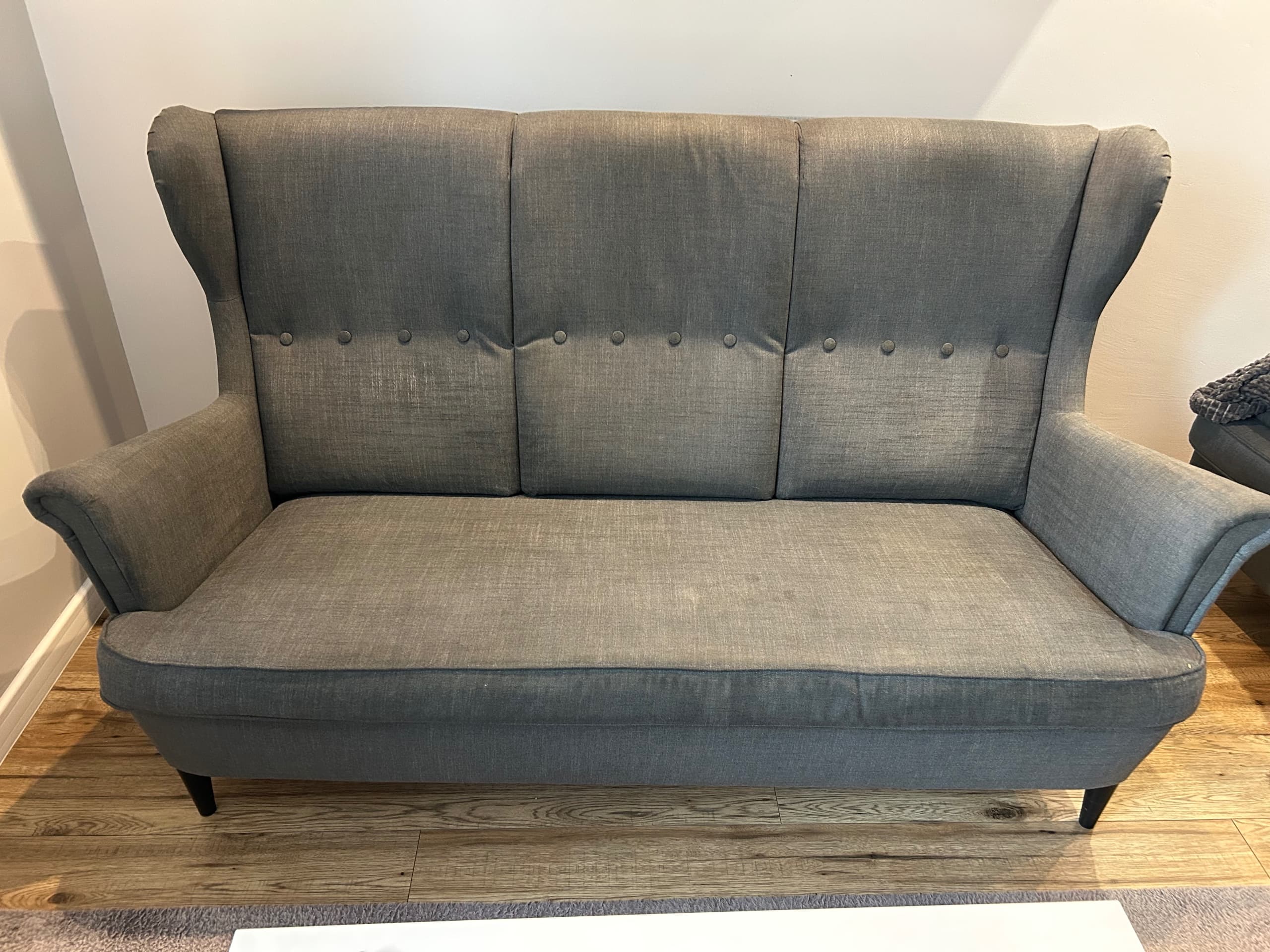 STRANDMON sofa 3-osobowa, Nordvalla ciemnoszary
