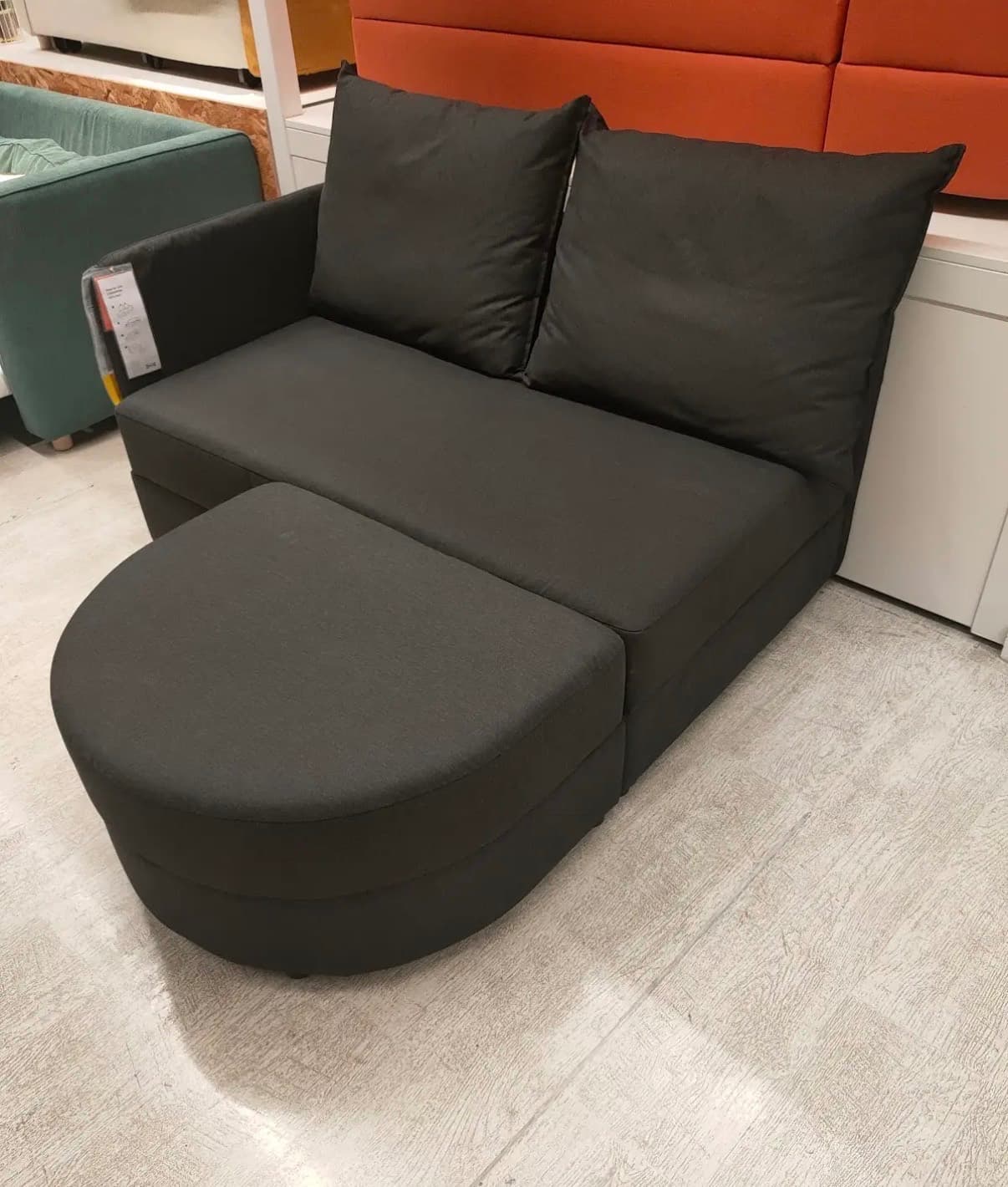 LINDÅKRA sofa 2-osobowa, rozkładana, Vissle ciemnoszary