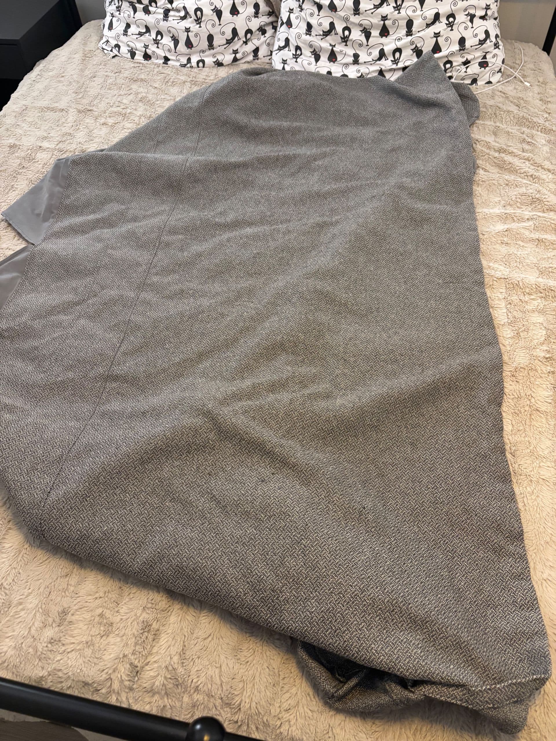 NYHAMN pokrycie sofy rozkł 3 osob., Skartofta czarny/jasnoszary