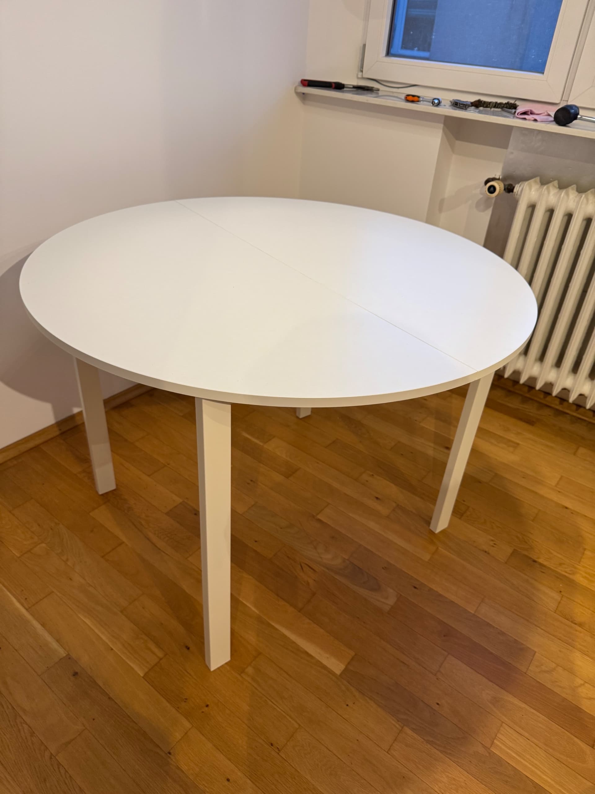 NOWY STOL VIHALS stół, biały/biały, 107 cm