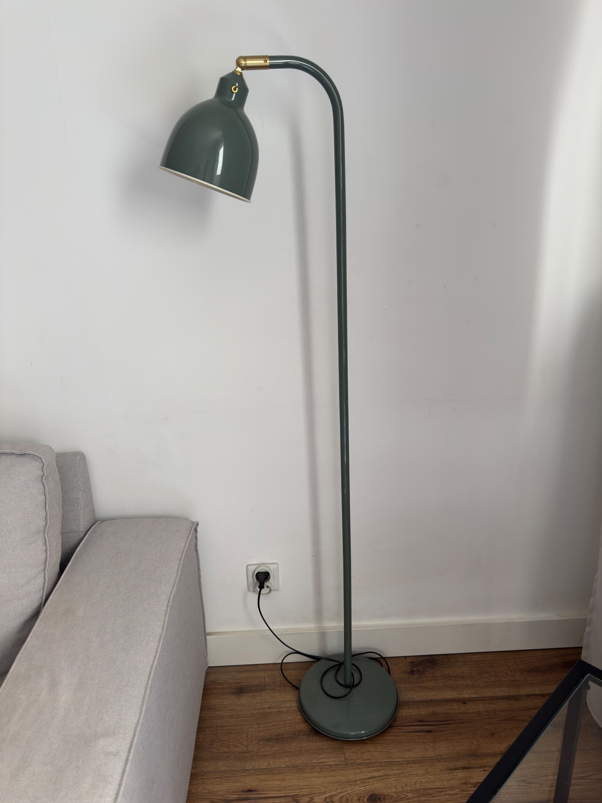 RÖDFLIK lampa podłogowa/do czytania, szarozielony