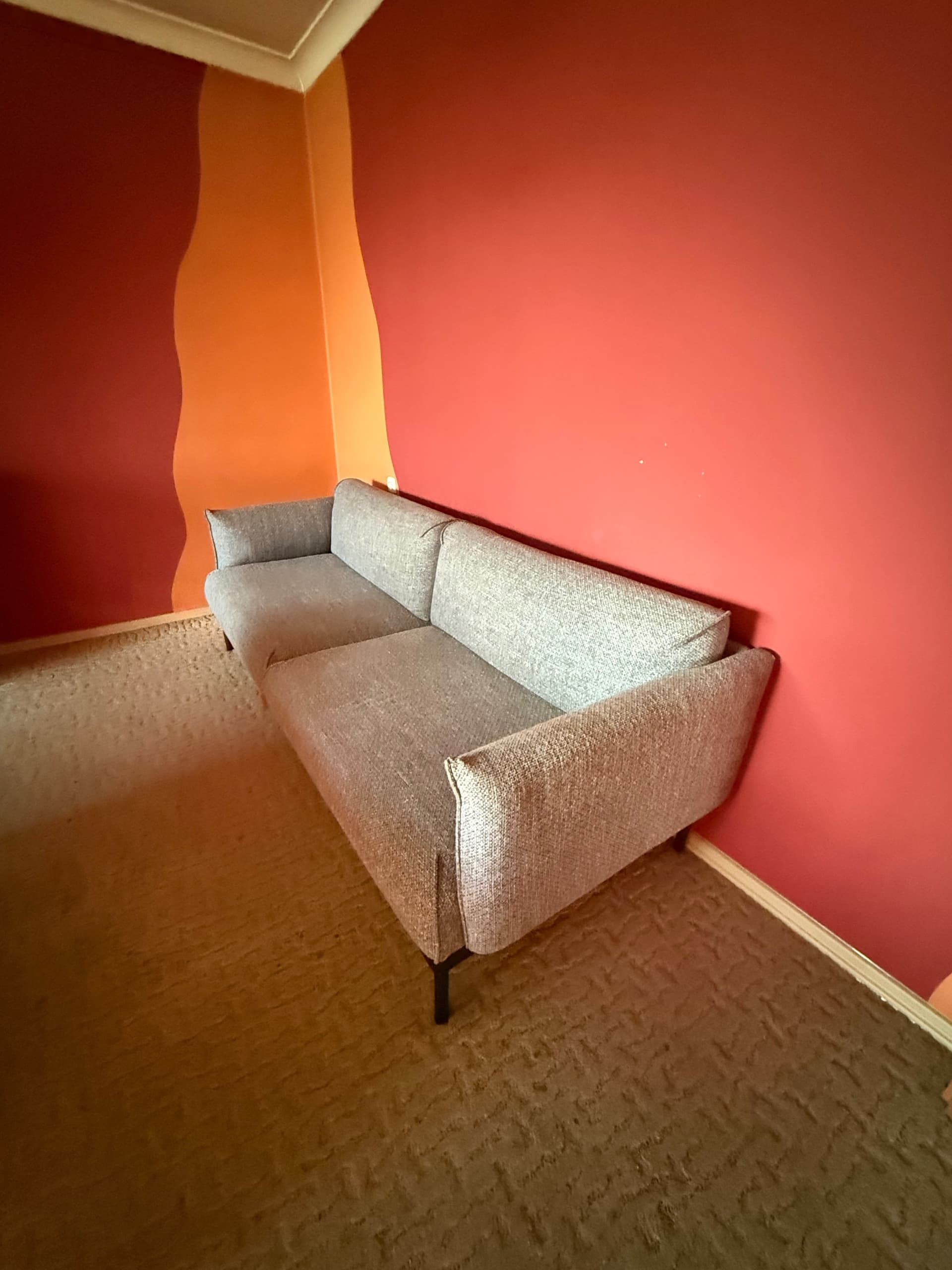 ÄPPLARYD sofa 3-osobowa, Lejde szary-czarny