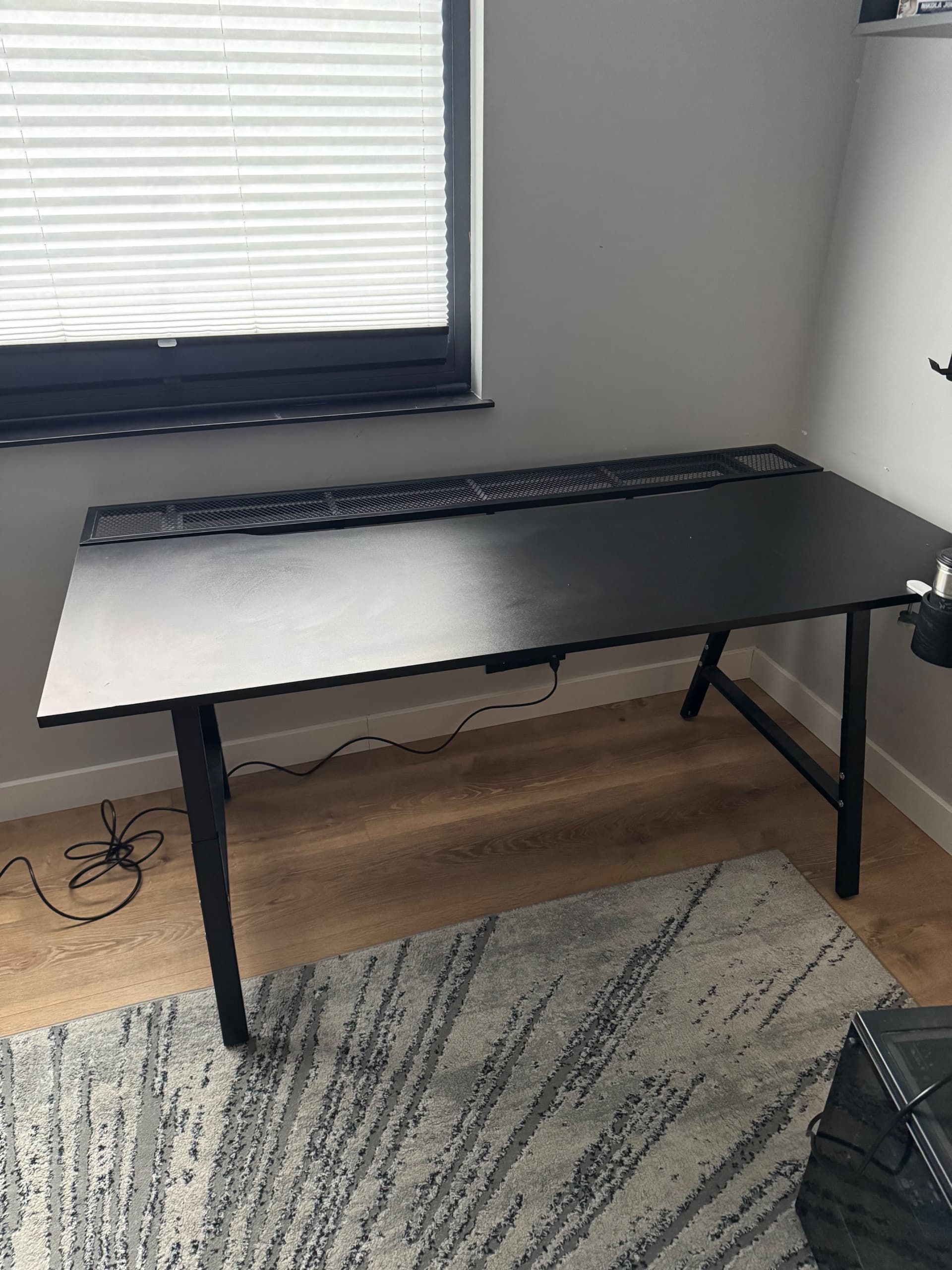 UTESPELARE biurko gamingowe, czarny, 160x80 cm