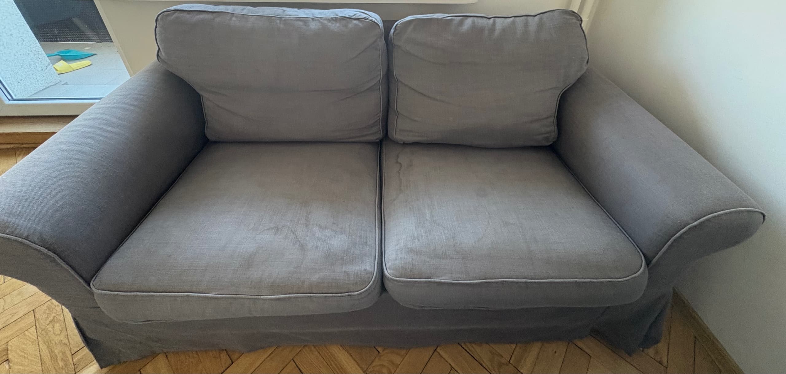 EKTORP sofa 2-osobowa, Hakebo ciemnoszary