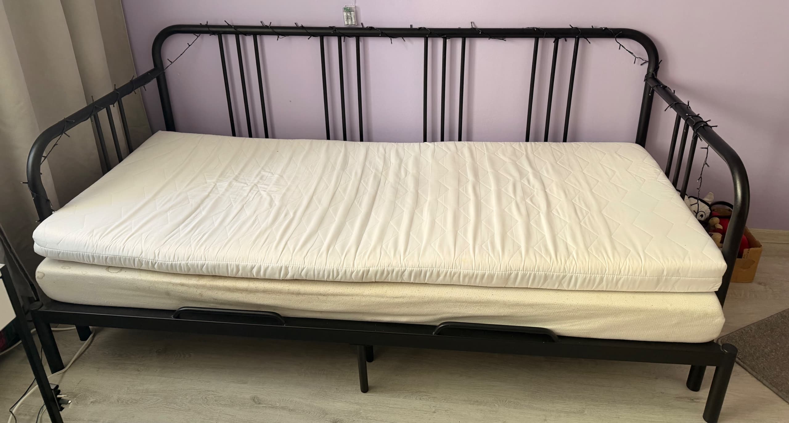 FYRESDAL rama leżanki, czarny, 80x200 cm