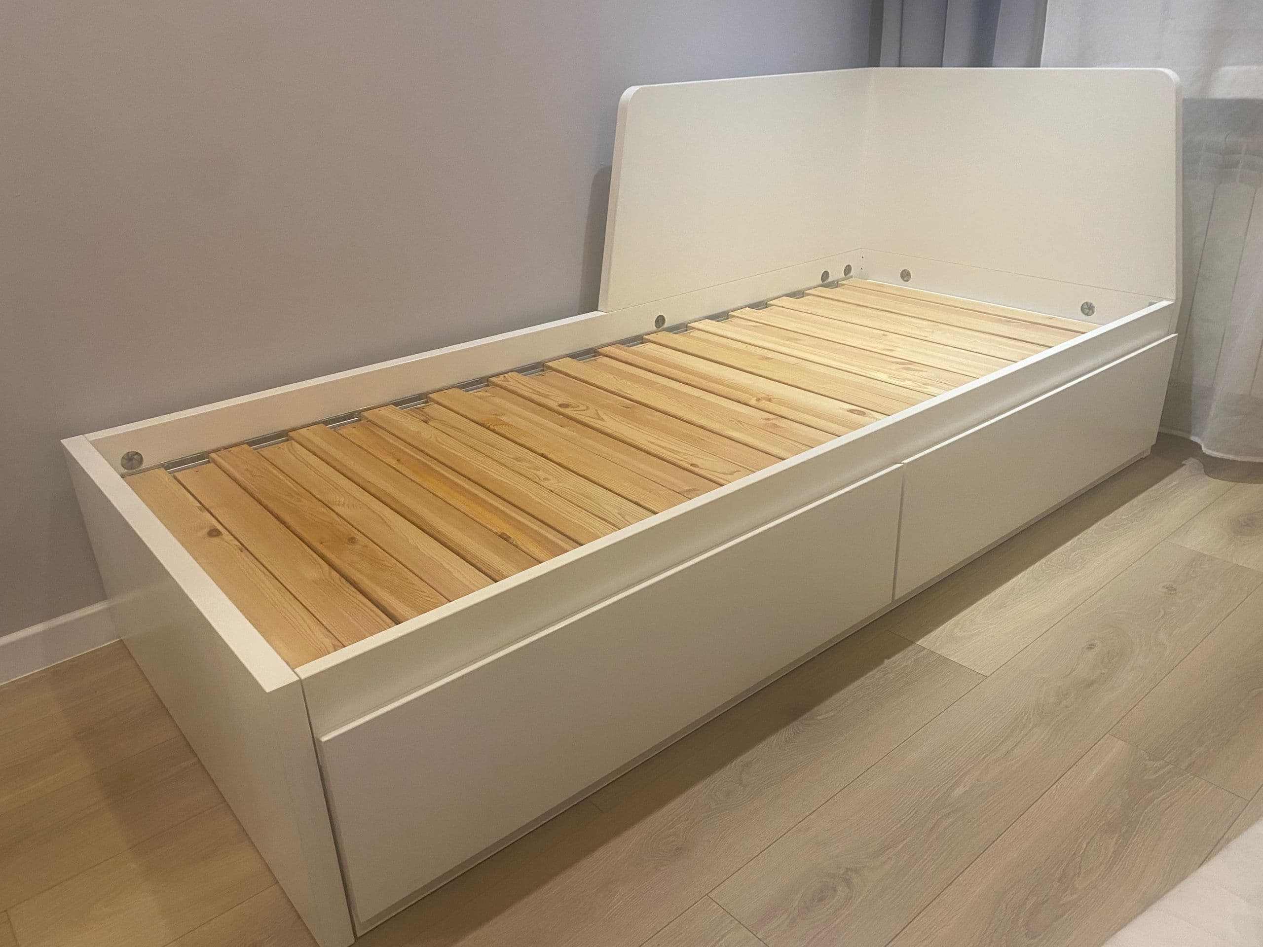 FLEKKE rama leżanki z 2 szufladami, biały, 80x200 cm
