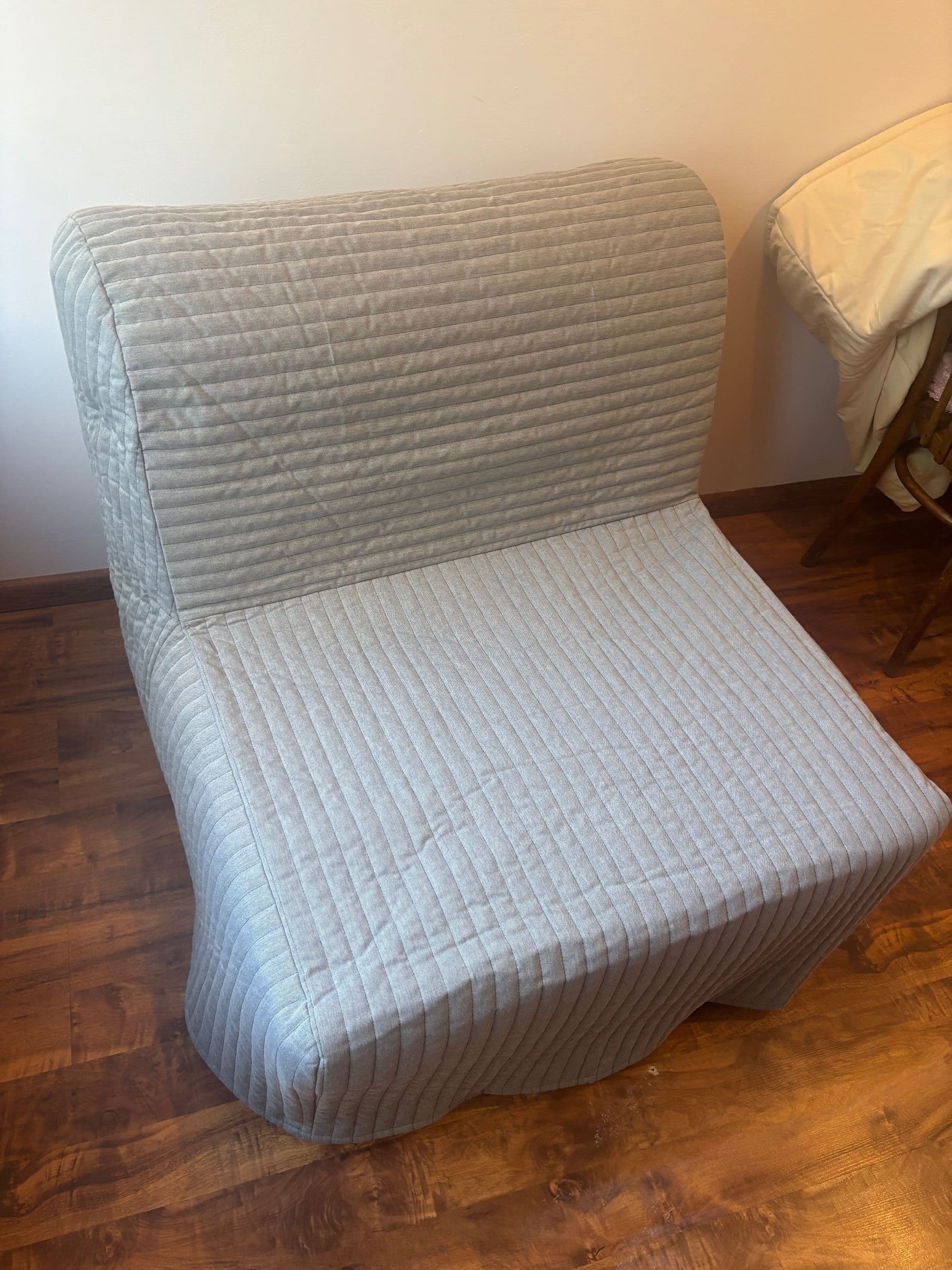 LYCKSELE pokrycie fotela rozkładanego, Knisa jasnoszary