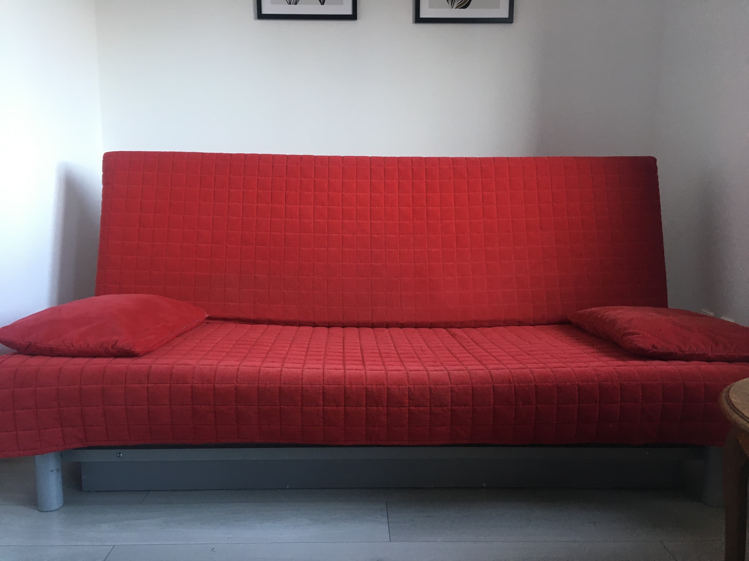 NYHAMN sofa 3-osobowa, rozkładana, z materacem piankowym Naggen/ciemnoszary