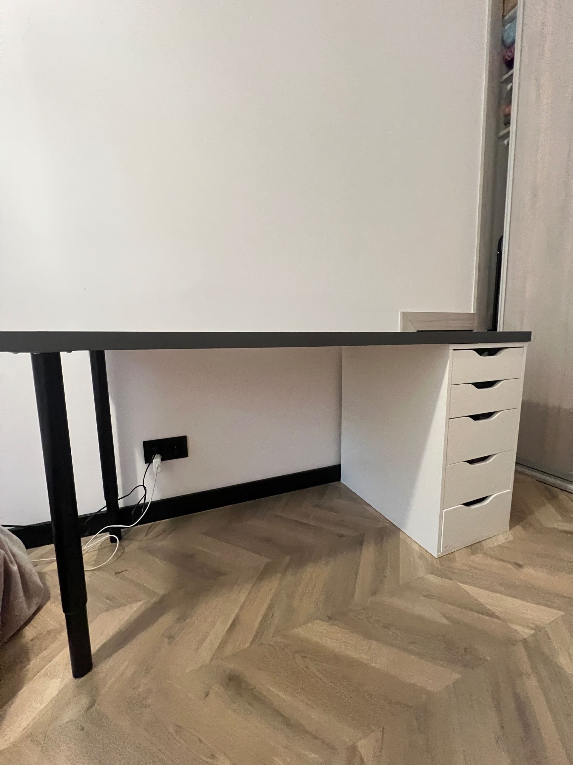 LAGKAPTEN / ALEX biurko, biały antracyt/biały, 120x60 cm
