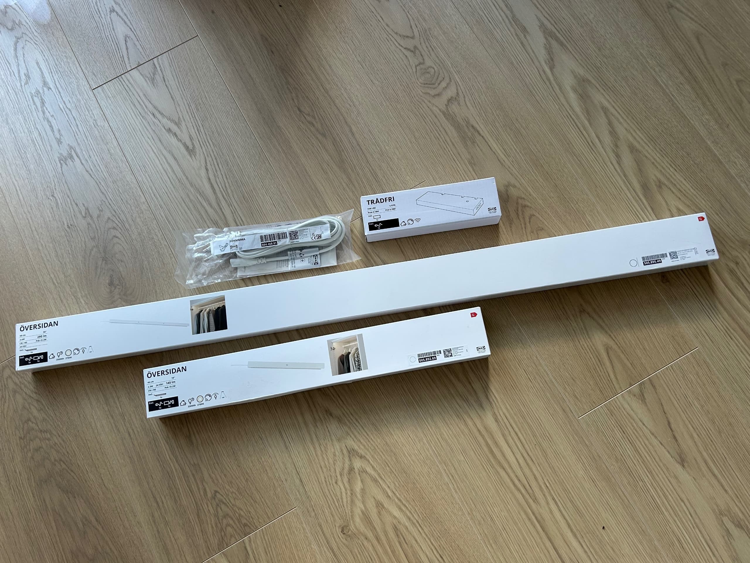 ÖVERSIDAN listwa LED z czujnikiem do szafy, można przyciemniać biały, 96 cm