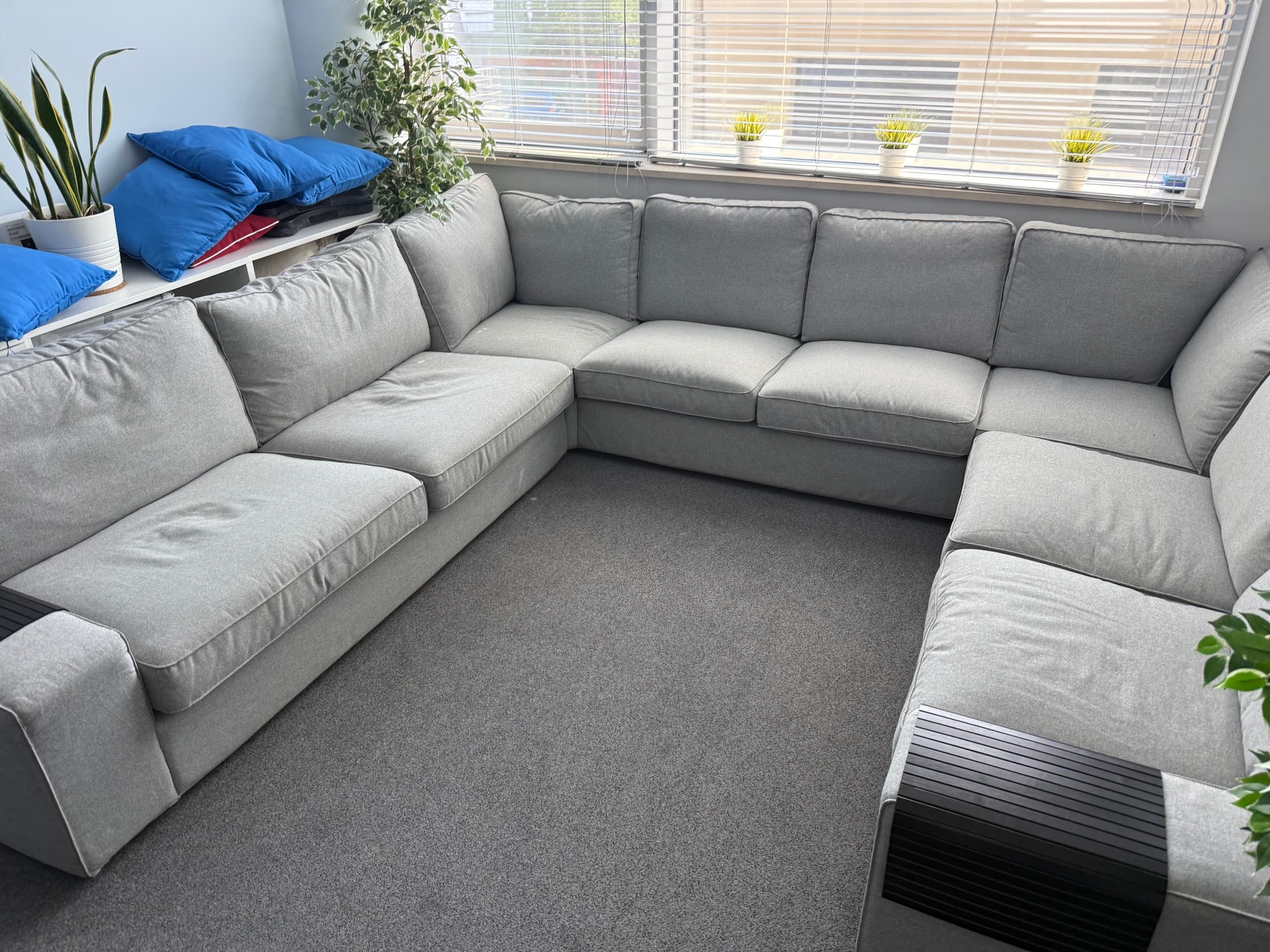 KIVIK sofa w kształcie lit U, 7-osobowa, Tibbleby beżowy/szary