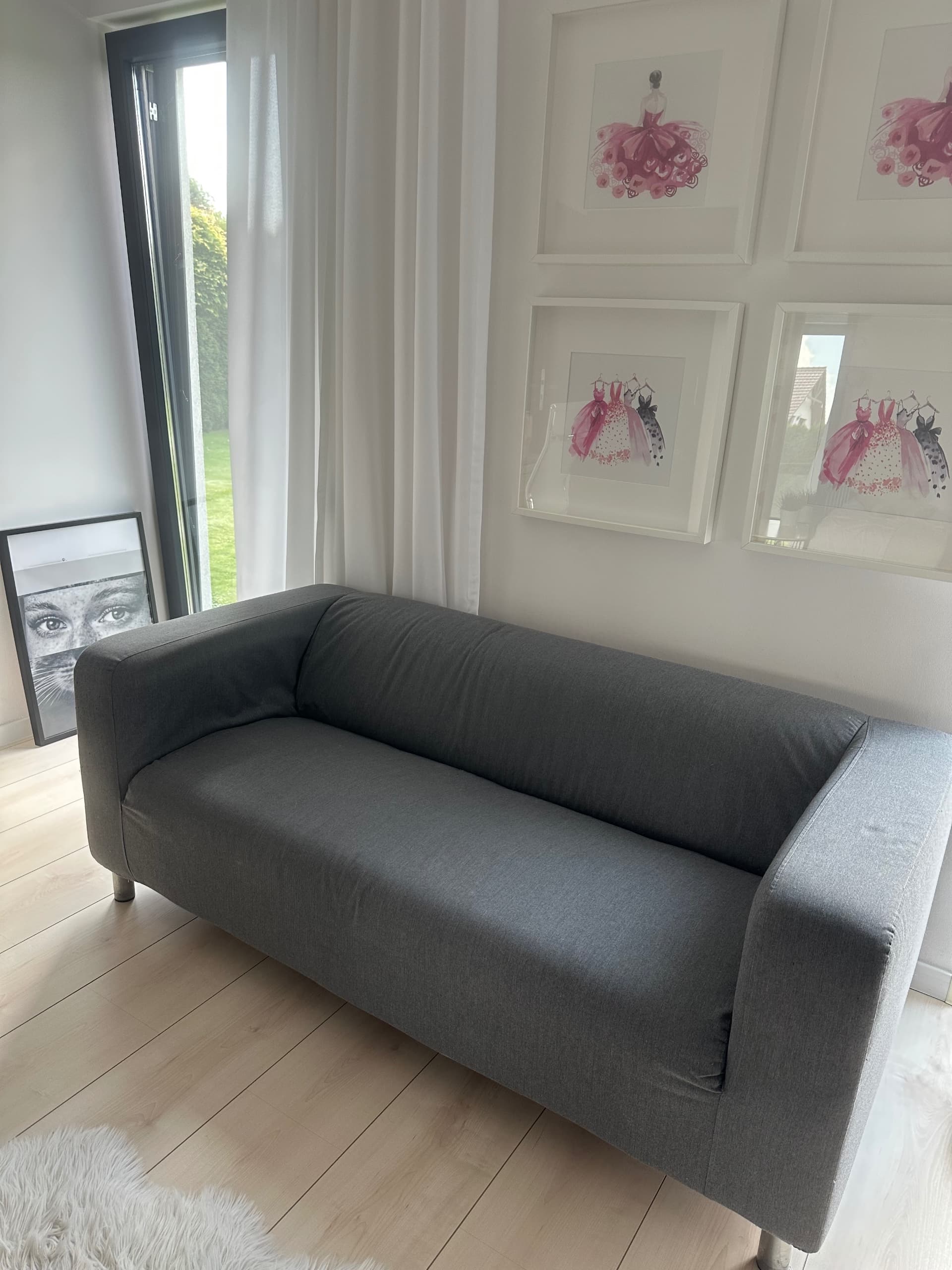 KLIPPAN sofa 2-osobowa, Vissle szary