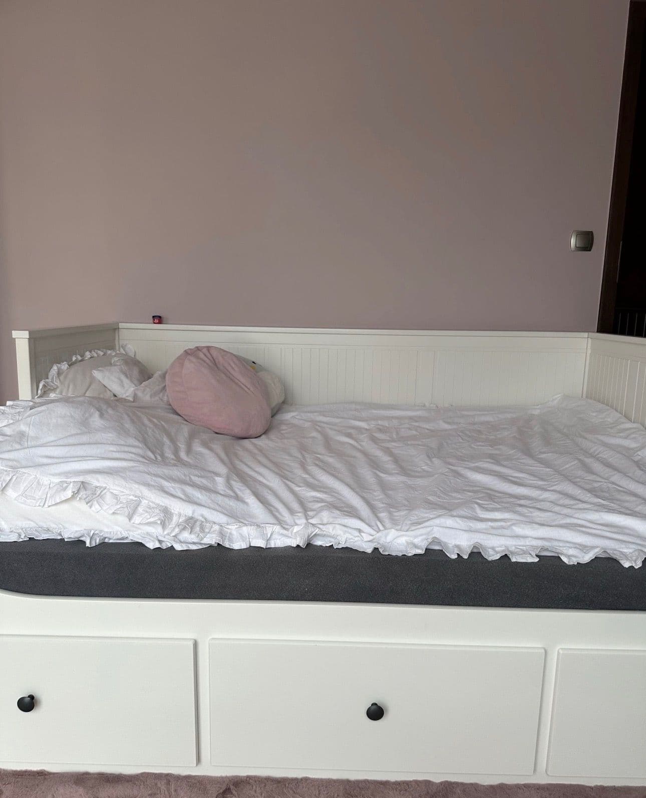 HEMNES rama leżanki z 3 szufladami, biały, 80x200 cm