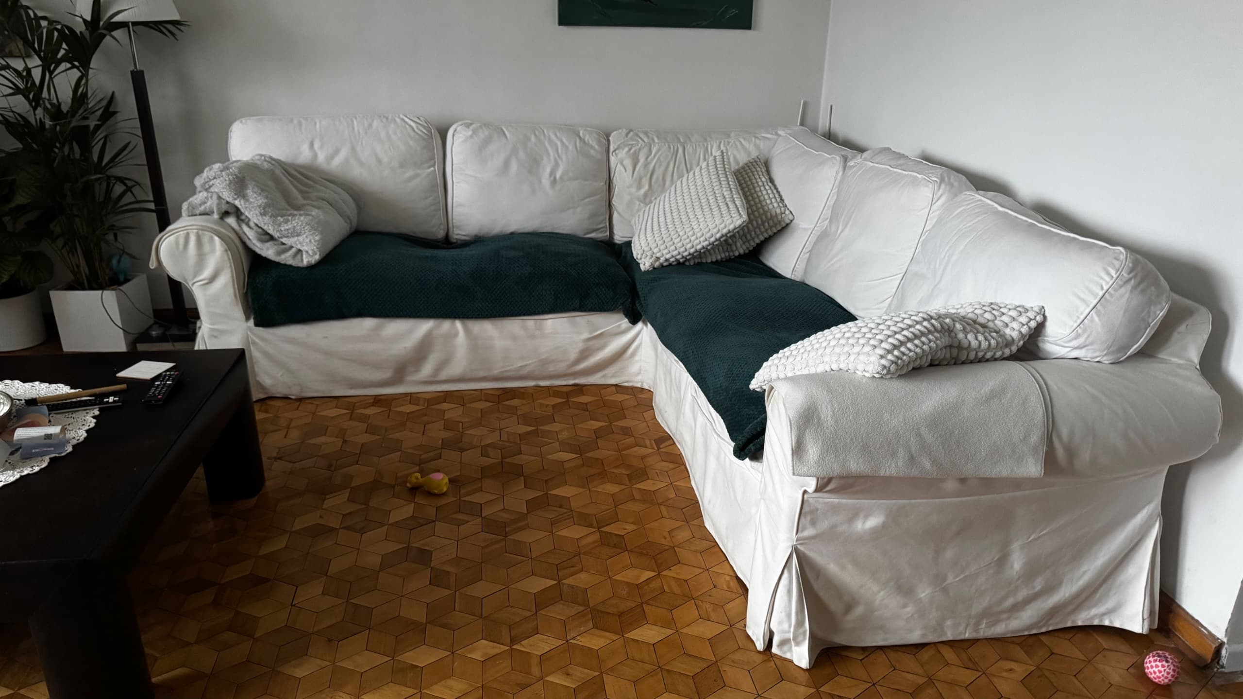 EKTORP sofa narożna 4-osobowa, Kilanda jasnobeżowy