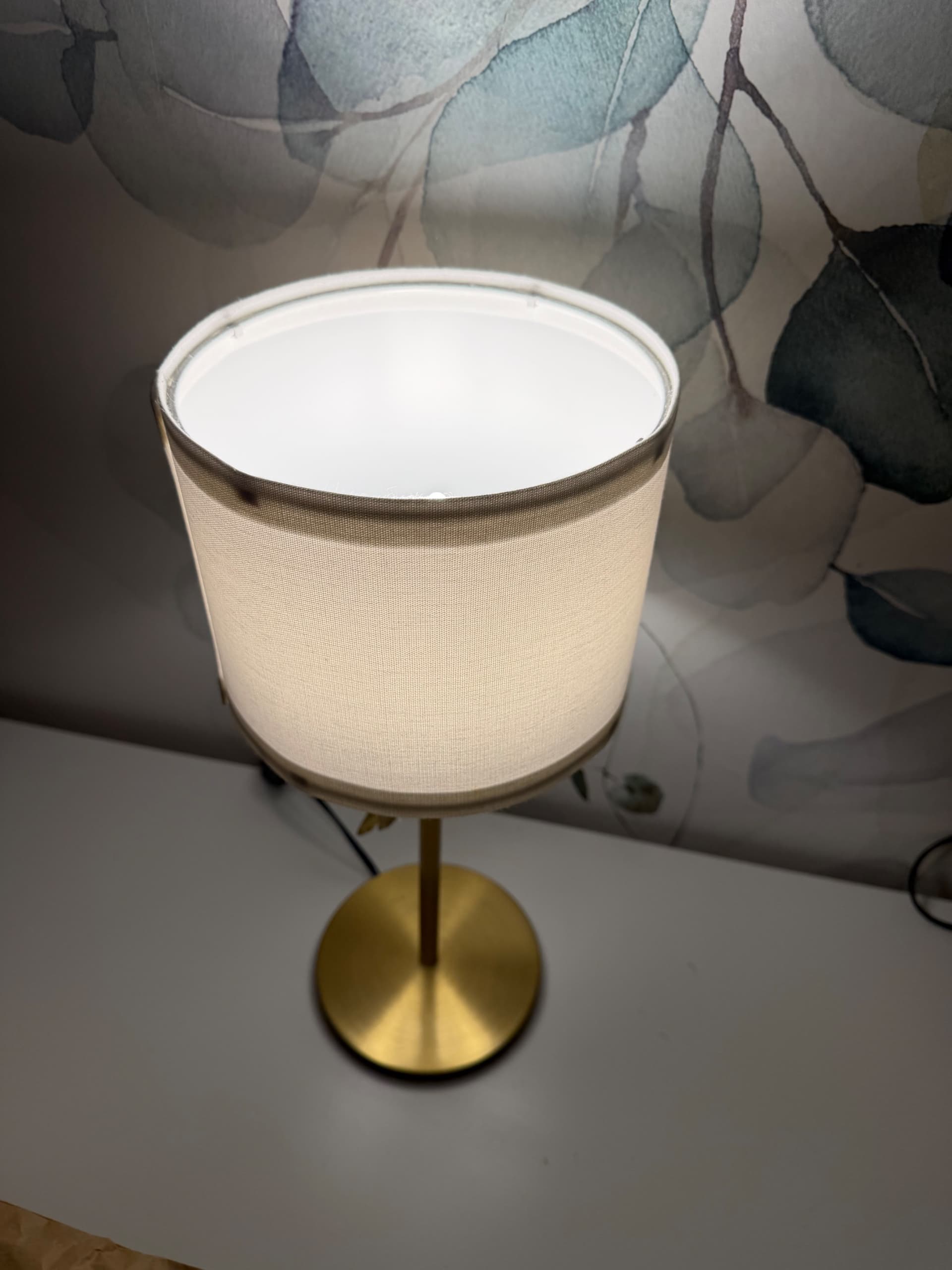 RINGSTA / SKAFTET lampa stołowa, biały/niklowano, 41 cm