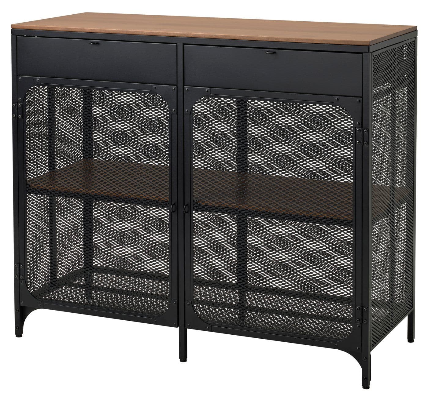 FJÄLLBO kredens, czarny, 111x47x95 cm