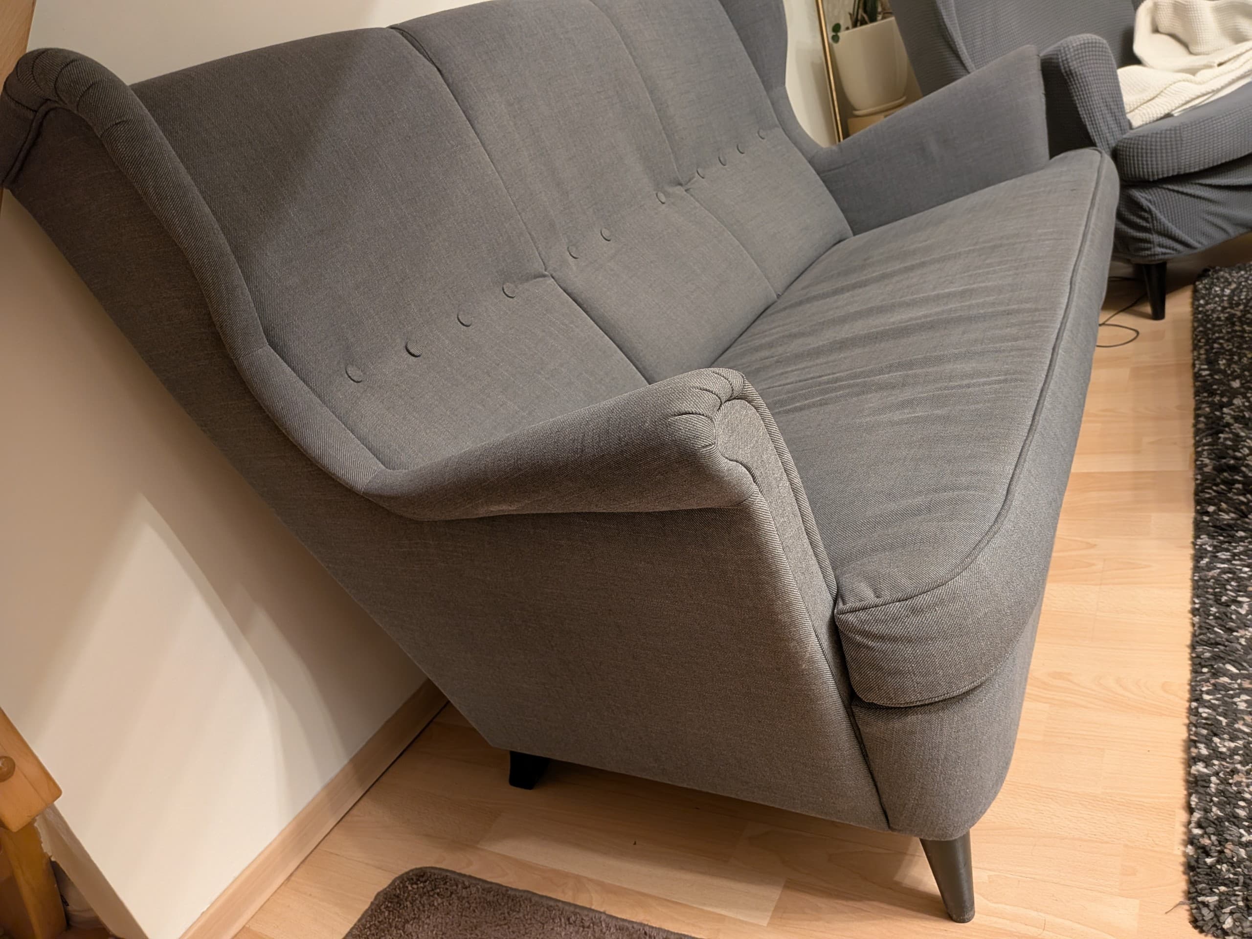 STRANDMON sofa 3-osobowa, Nordvalla ciemnoszary