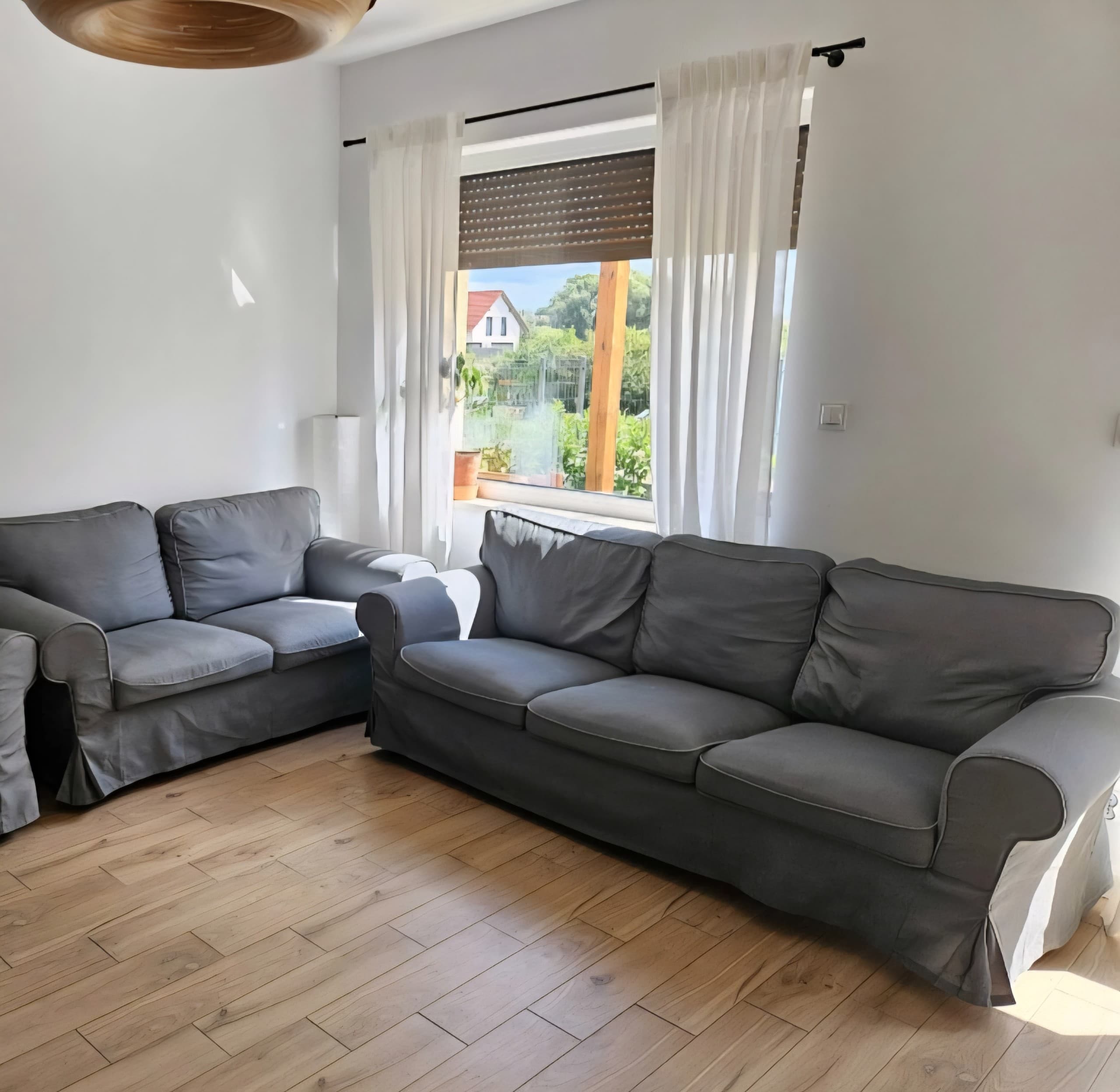 EKTORP sofa 3-osobowa, Hakebo ciemnoszary