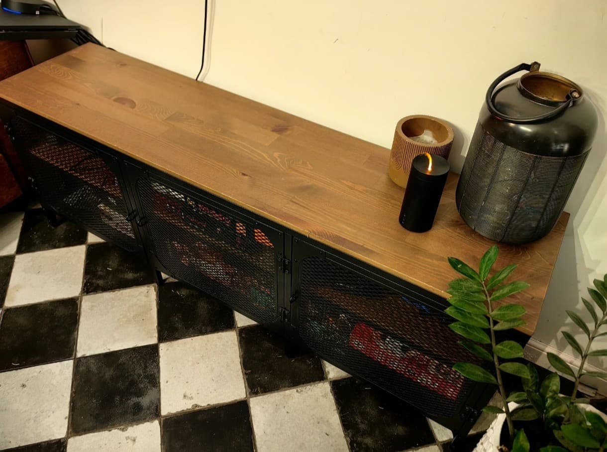 FJÄLLBO szafka pod TV, czarny, 150x36x54 cm