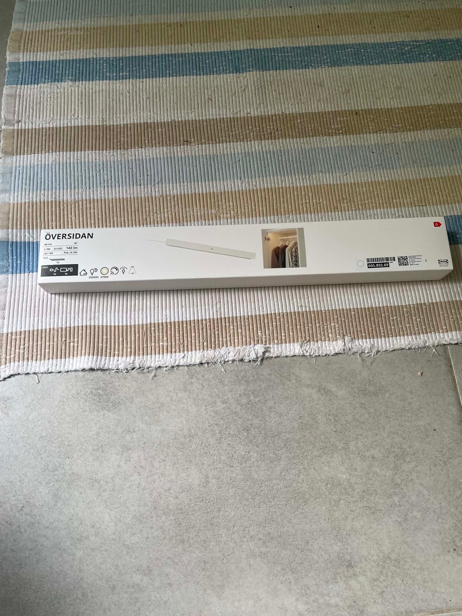 ÖVERSIDAN listwa LED z czujnikiem do szafy, można przyciemniać biały, 46 cm