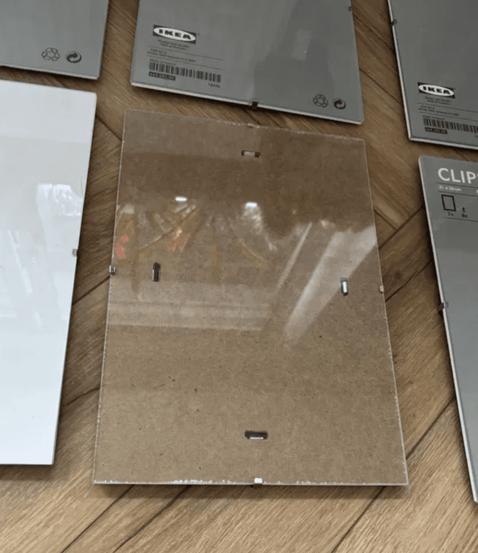  szklana antyrama ze szkłem ramka 21x30 cm IKEA clips zestaw 11 sztuk