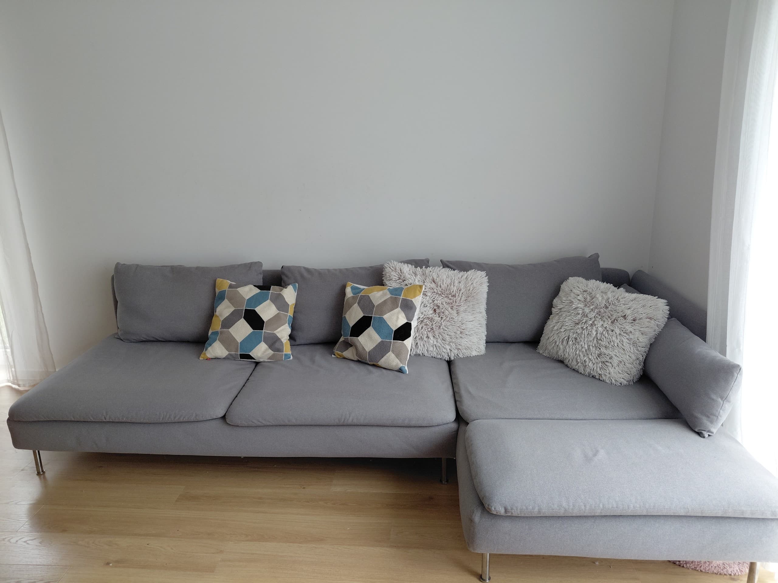 SÖDERHAMN sofa 4-osobowa, z szezlongiem i otwarty koniec/Viarp beż/brąz