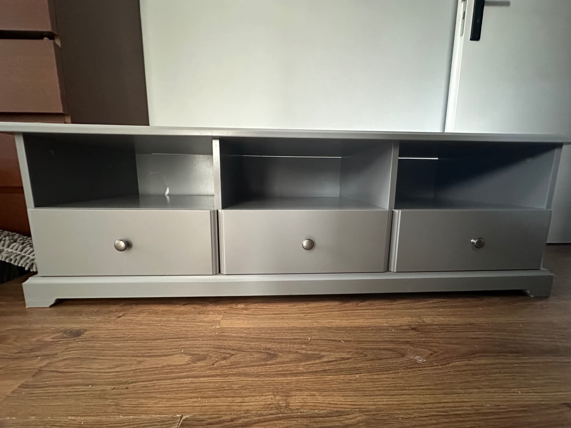 HAUGA szafka pod TV, szary, 206x46x54 cm