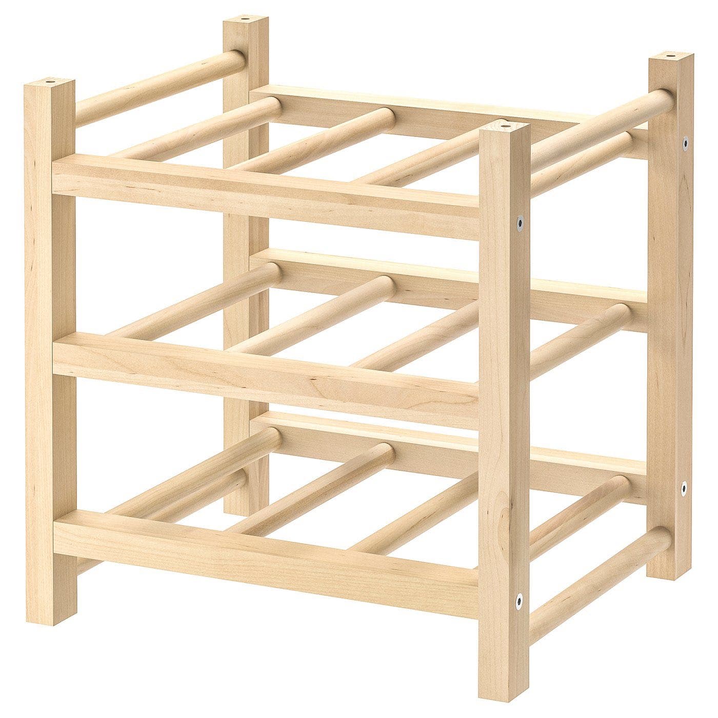 HUTTEN Stojak na 9 butelek wina, lite drewno