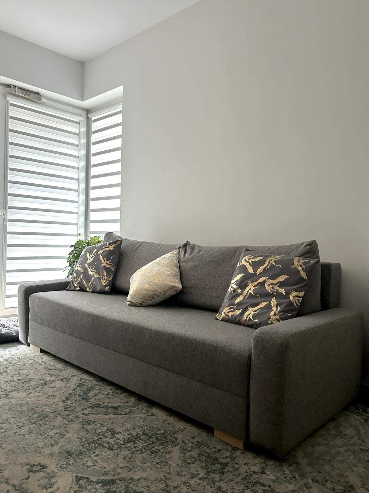 GRÄLVIKEN sofa 3-osobowa, rozkładana, szary