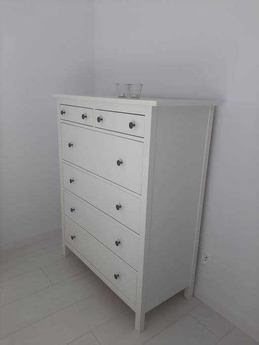 HEMNES komoda, 6 szuflad, biała bejca, 108x131 cm