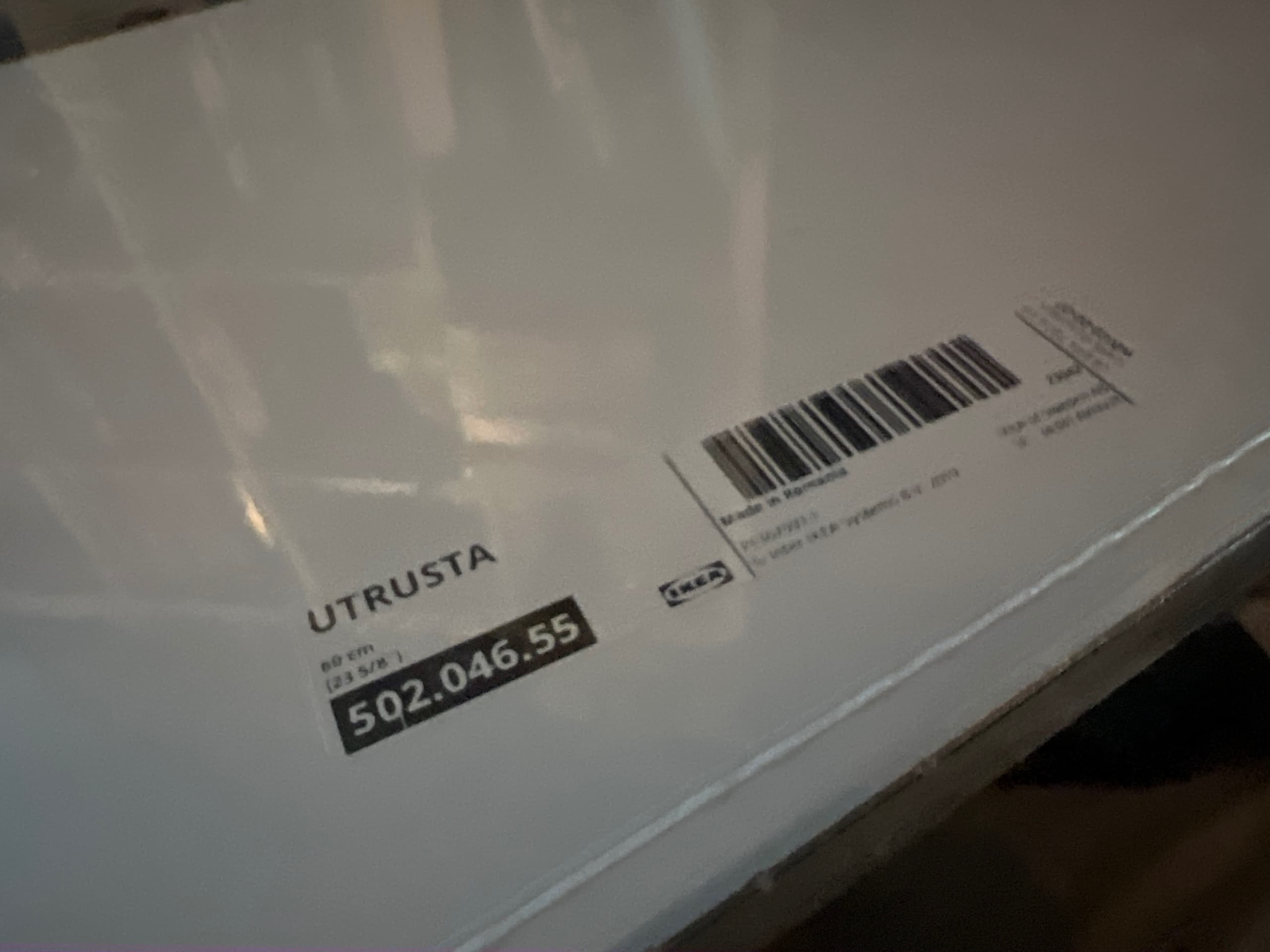 UTRUSTA front szuflady, średni, biały, 60 cm