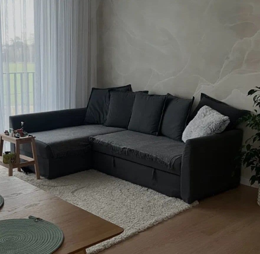 HOLMSUND narożnik z funkcją spania, Borgunda ciemnoszary