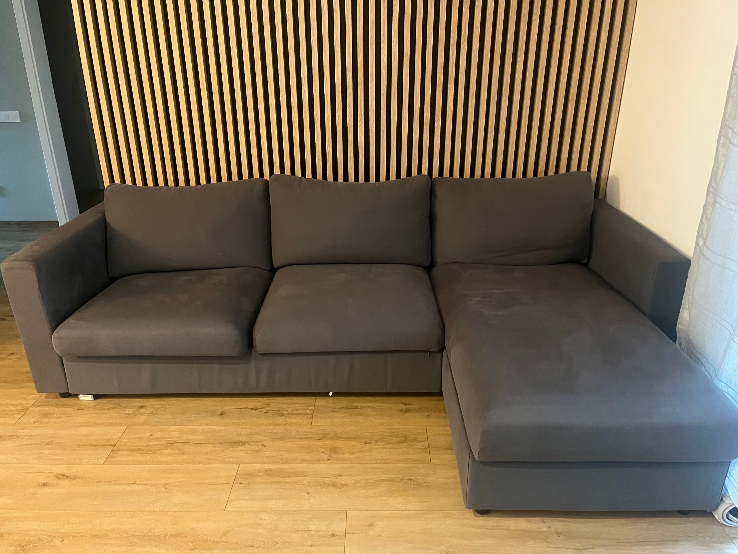 VIMLE sofa 3-osobowa, z szezlongiem/Gunnared średnioszary