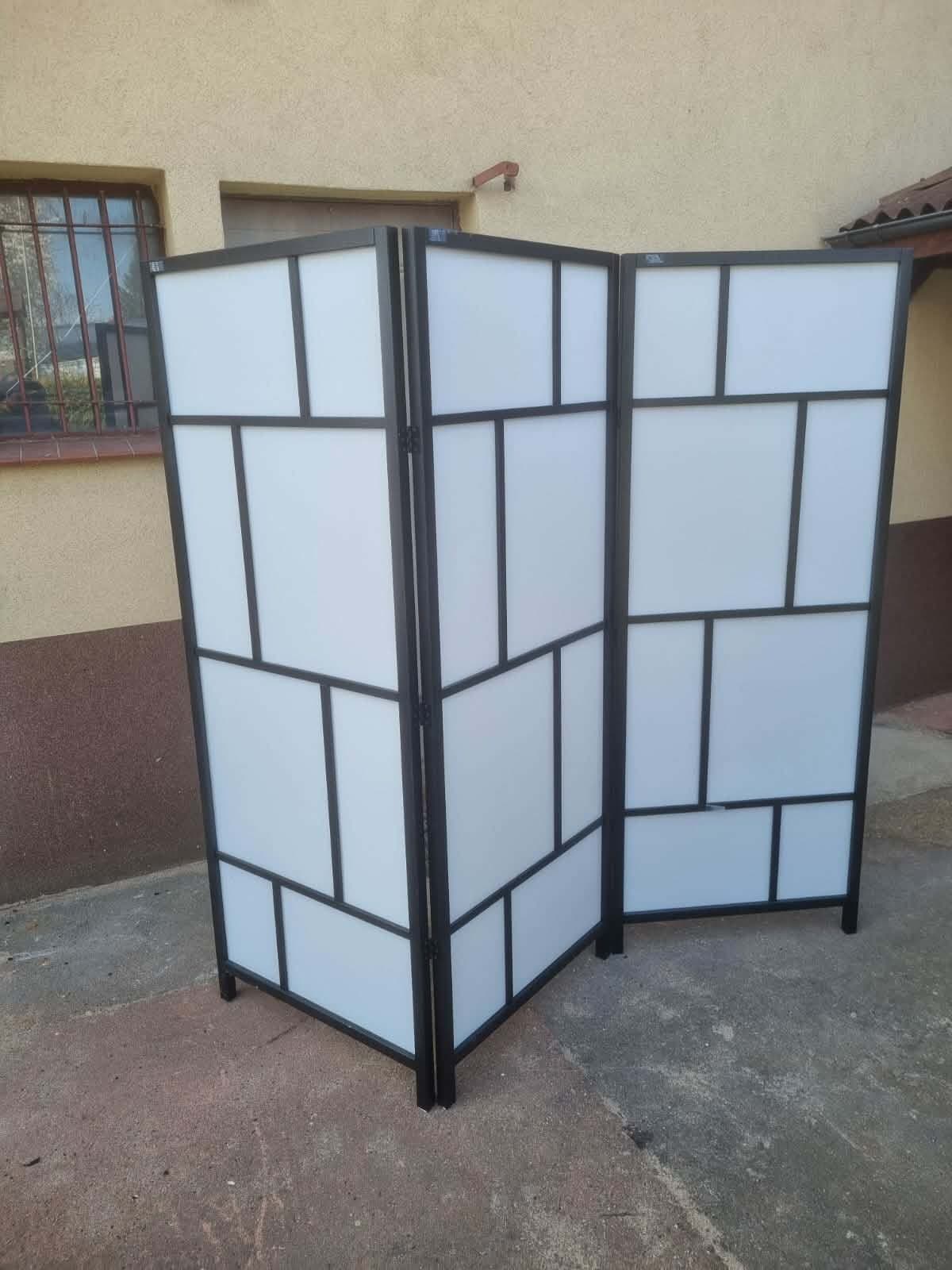 RISÖR ścianka działowa, biały/czarny, 216x185 cm