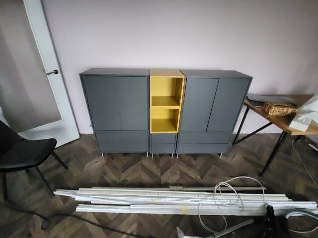 EKET kombinacja szafek ze stopkami, ciemnoszary, 70x35x72 cm