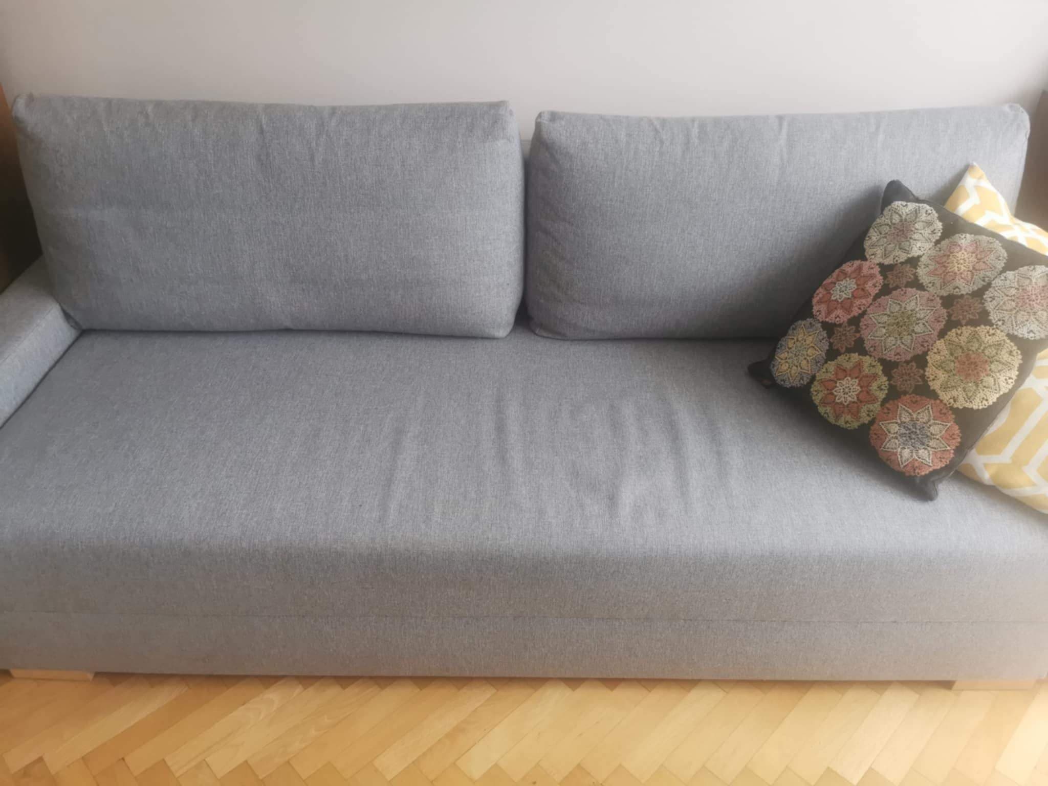 FRIHETEN sofa 3-osobowa, rozkładana, Faringe jasnoszary
