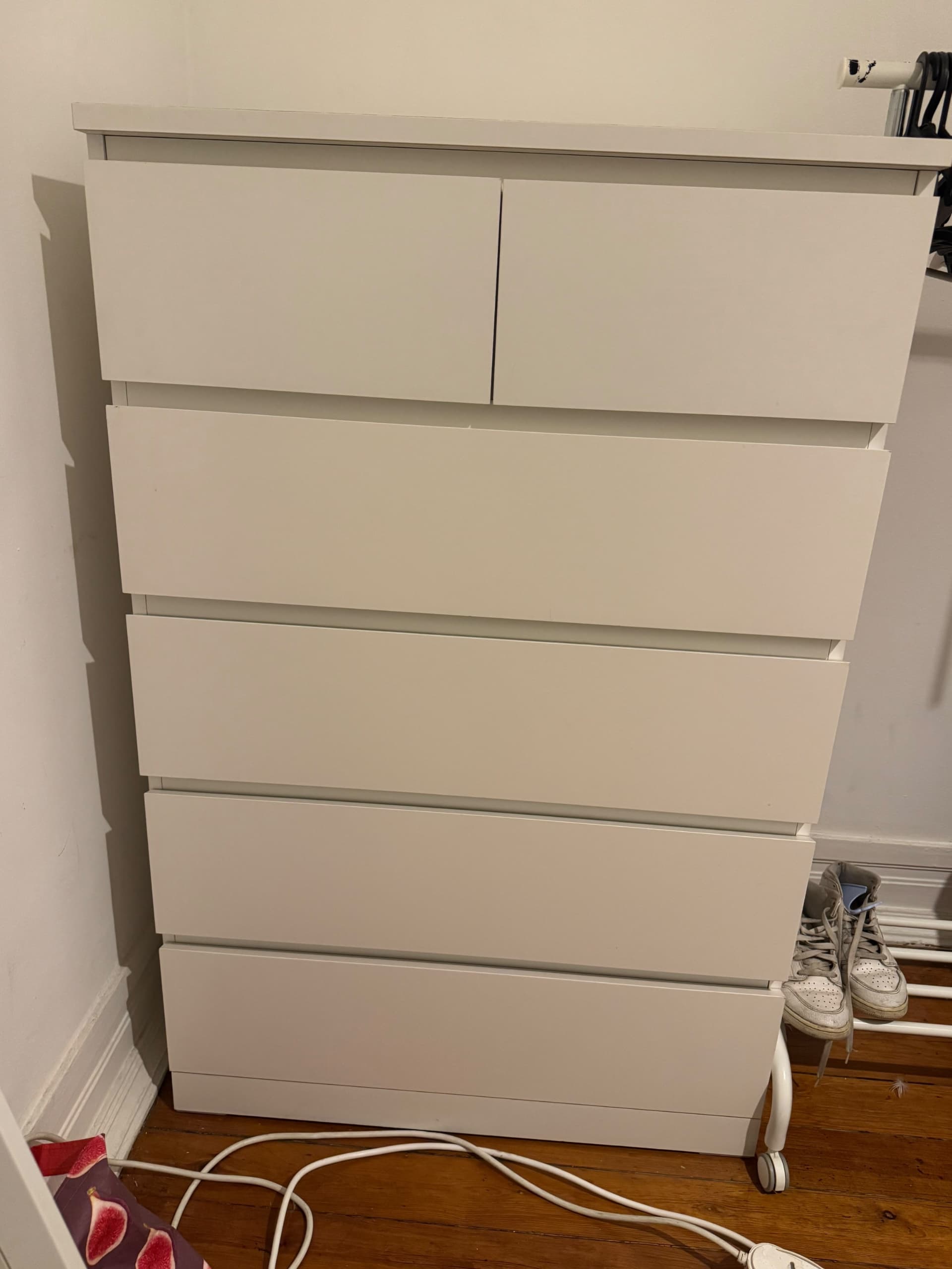 STORKLINTA chest of 6 drawers, white, 70x50x120 cm