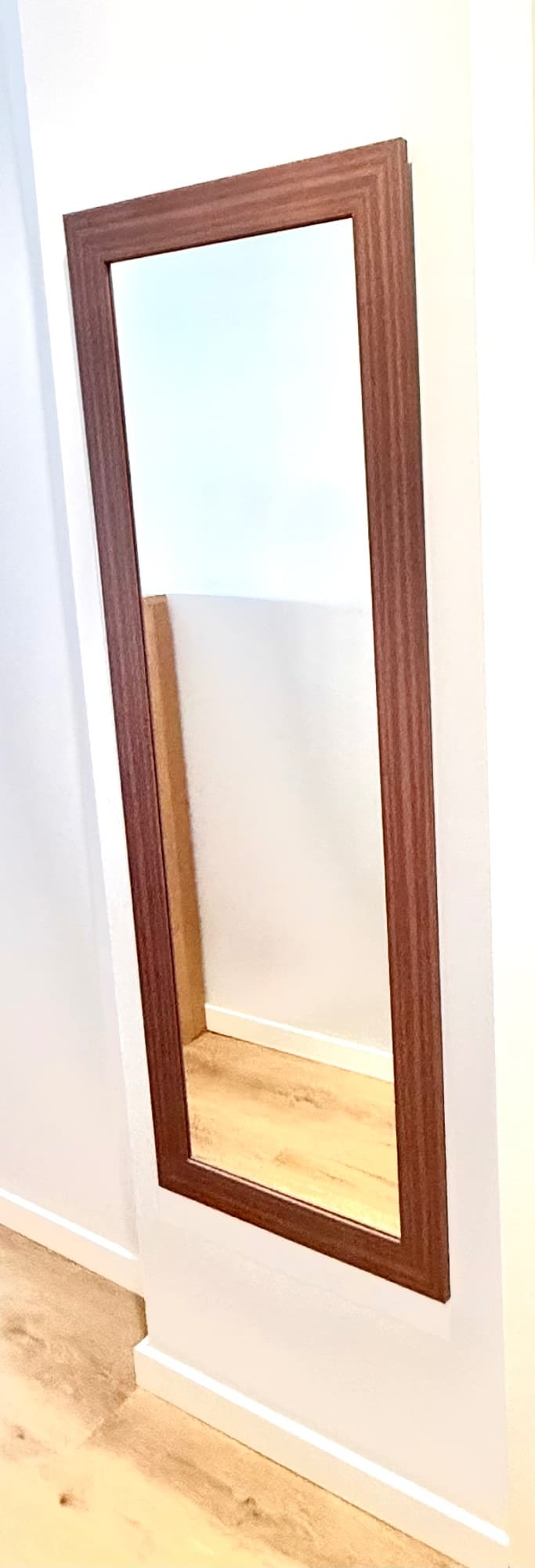 NISSEDAL mirror, walnut effect, 65x150 cm