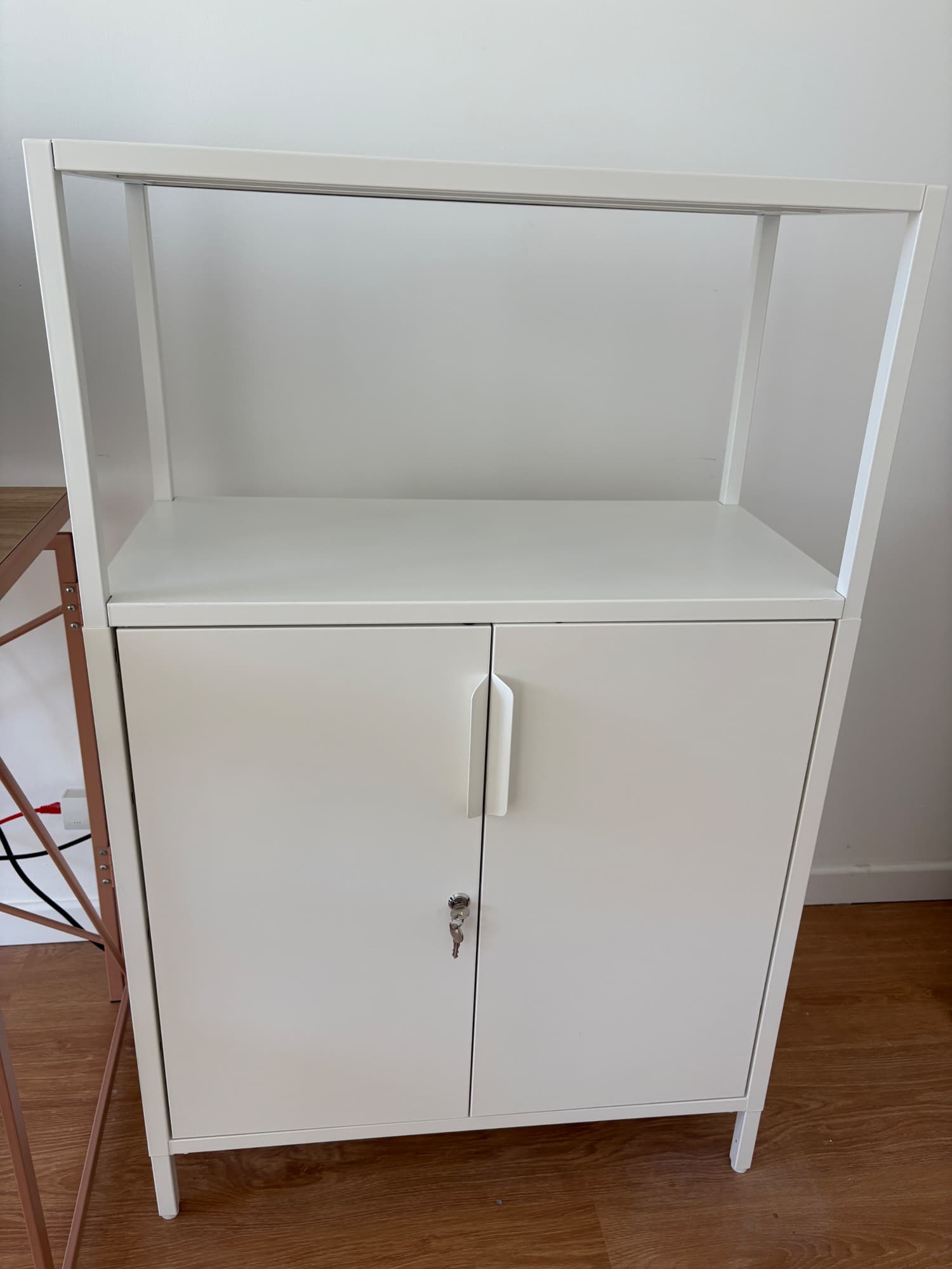 TROTTEN cabinet with doors, white, 70x35x110 cm
