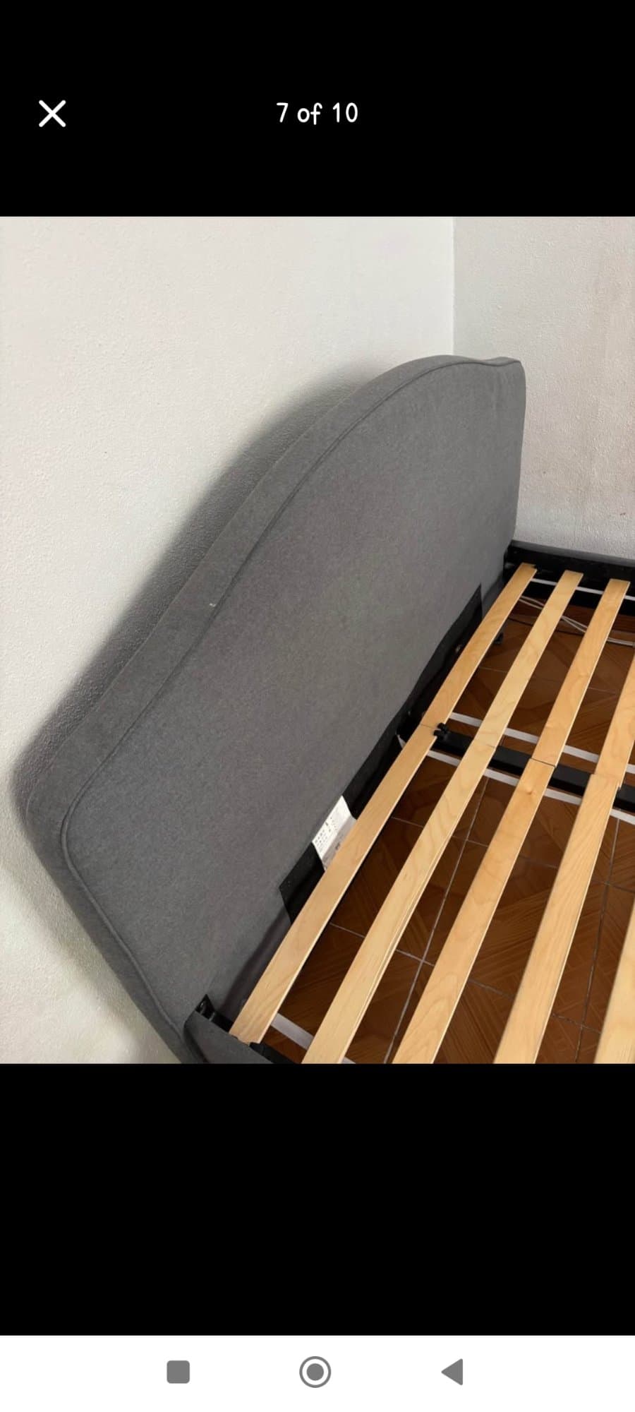 HAUGA upholstered bed frame, Vissle grey