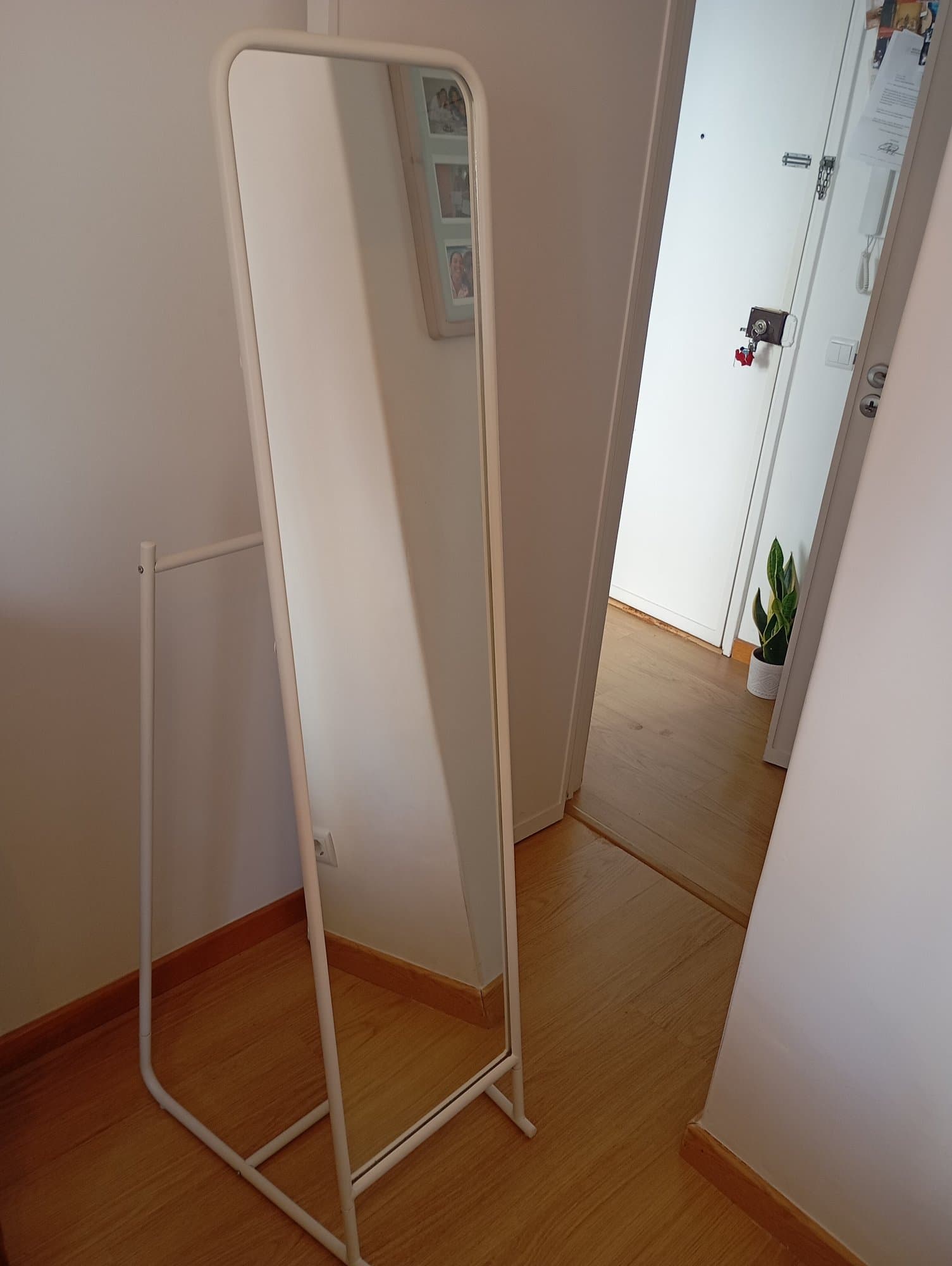 KNAPPER standing mirror, white, 48x160 cm
