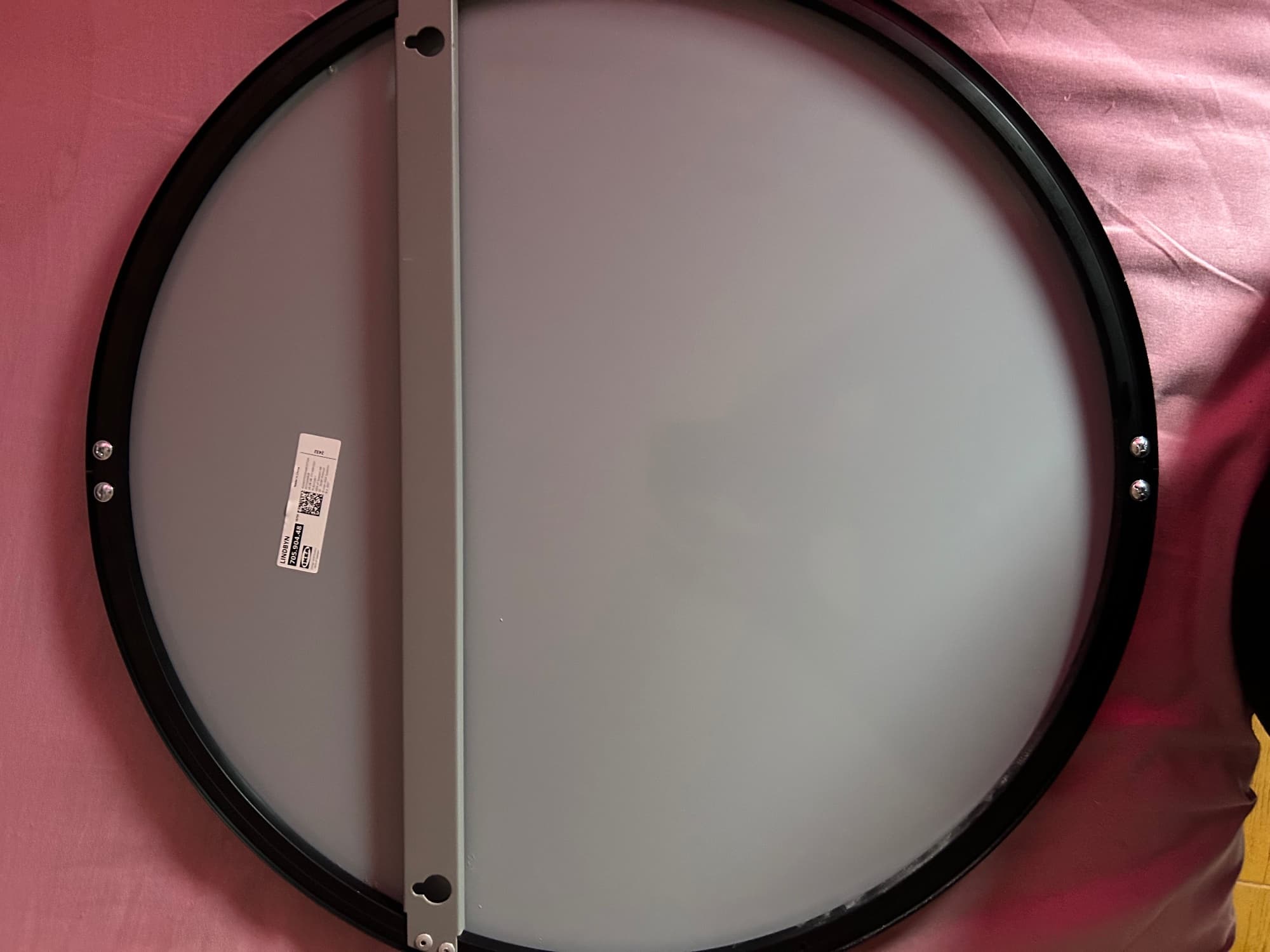 LINDBYN mirror, black, 50 cm